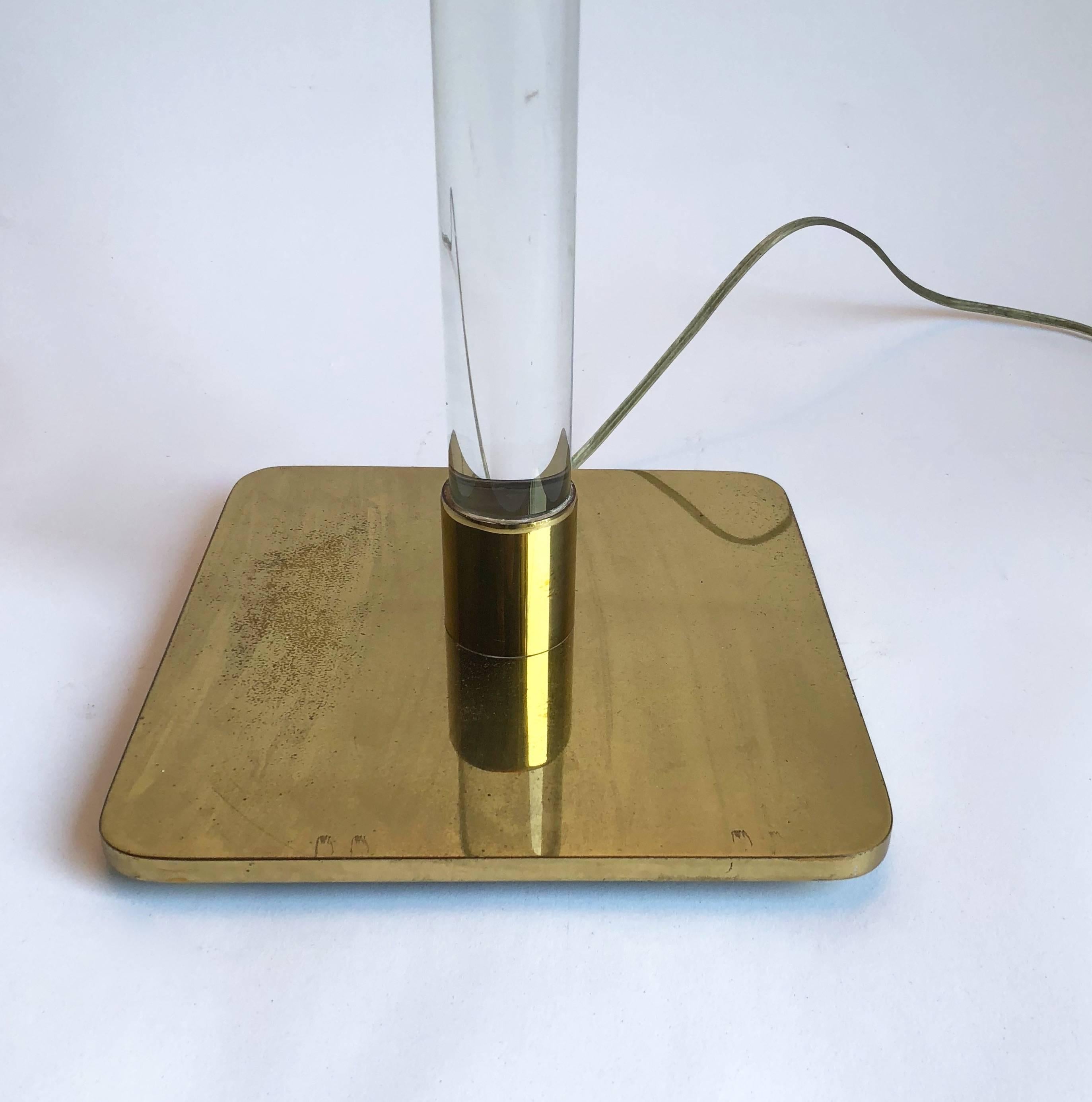 20th Century Brass and Glass Floor Lamp by Hansen