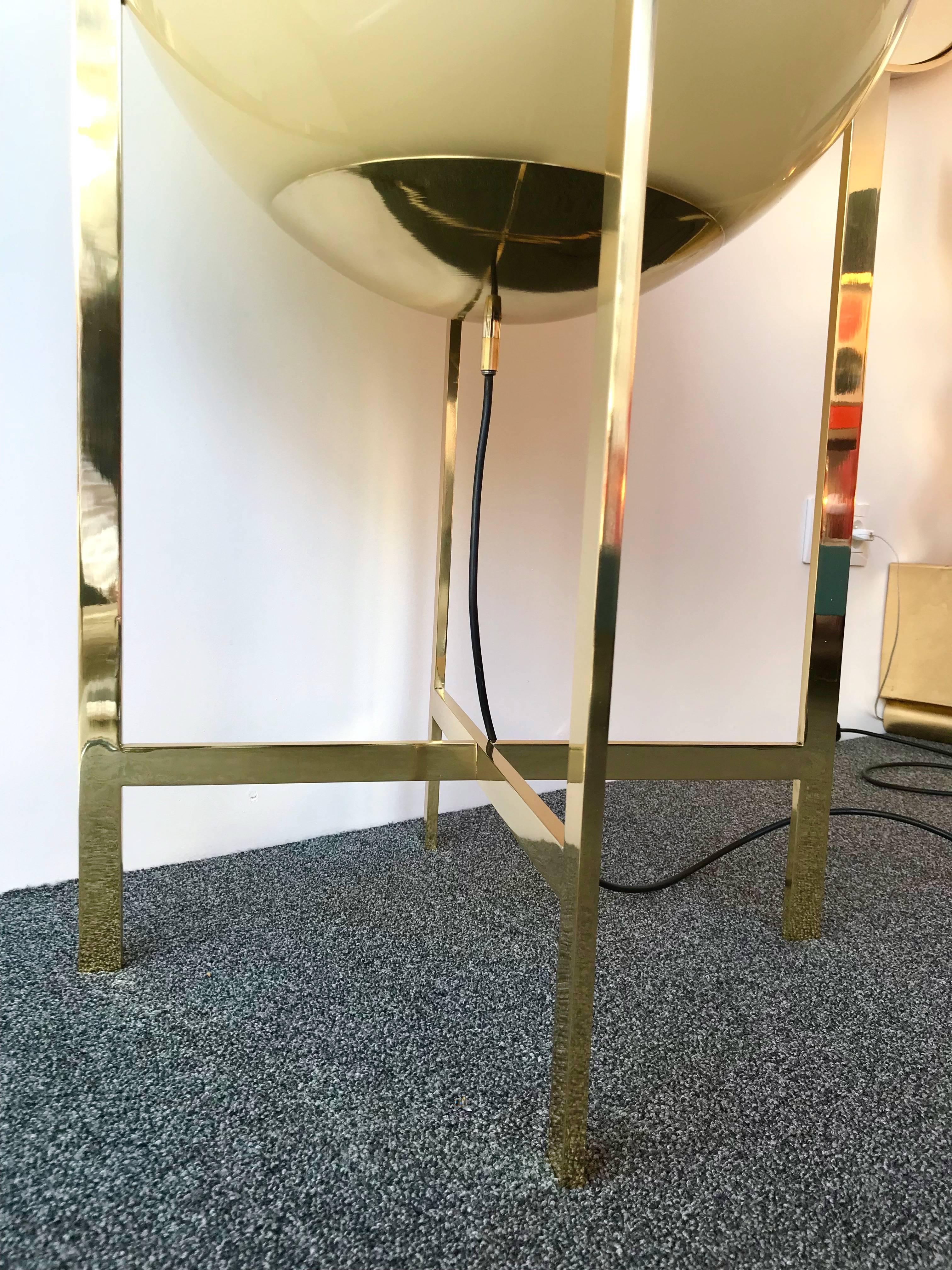 Late 20th Century Brass and Glass Floor Lamp by La Murrina Murano, Italy, 1990s For Sale