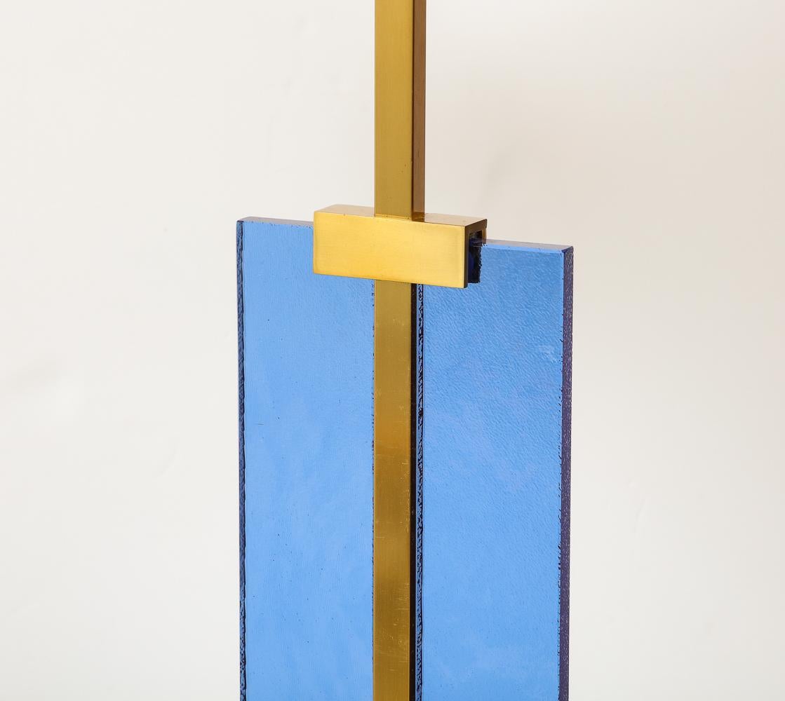 Modern Brass and Glass Floor Lamp by Roberto Giulio Rida For Sale