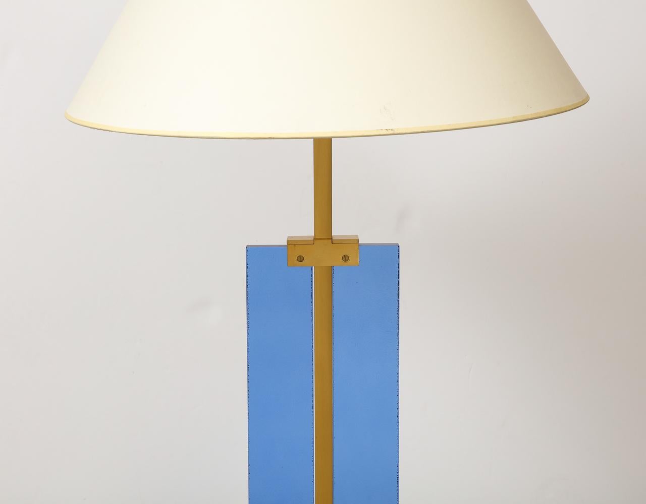 Hand-Crafted Brass and Glass Floor Lamp by Roberto Giulio Rida For Sale