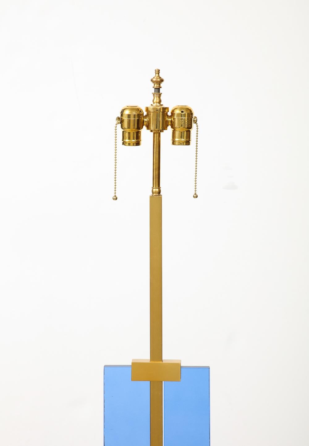 Contemporary Brass and Glass Floor Lamp by Roberto Giulio Rida For Sale