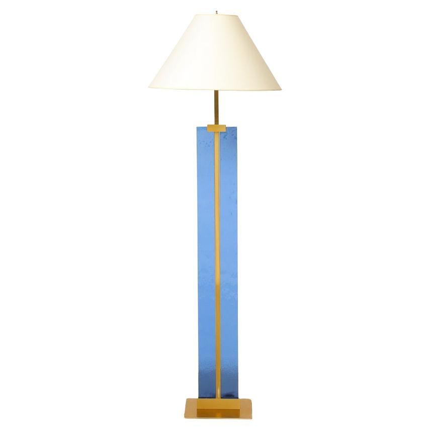 Brass and Glass Floor Lamp by Roberto Giulio Rida For Sale