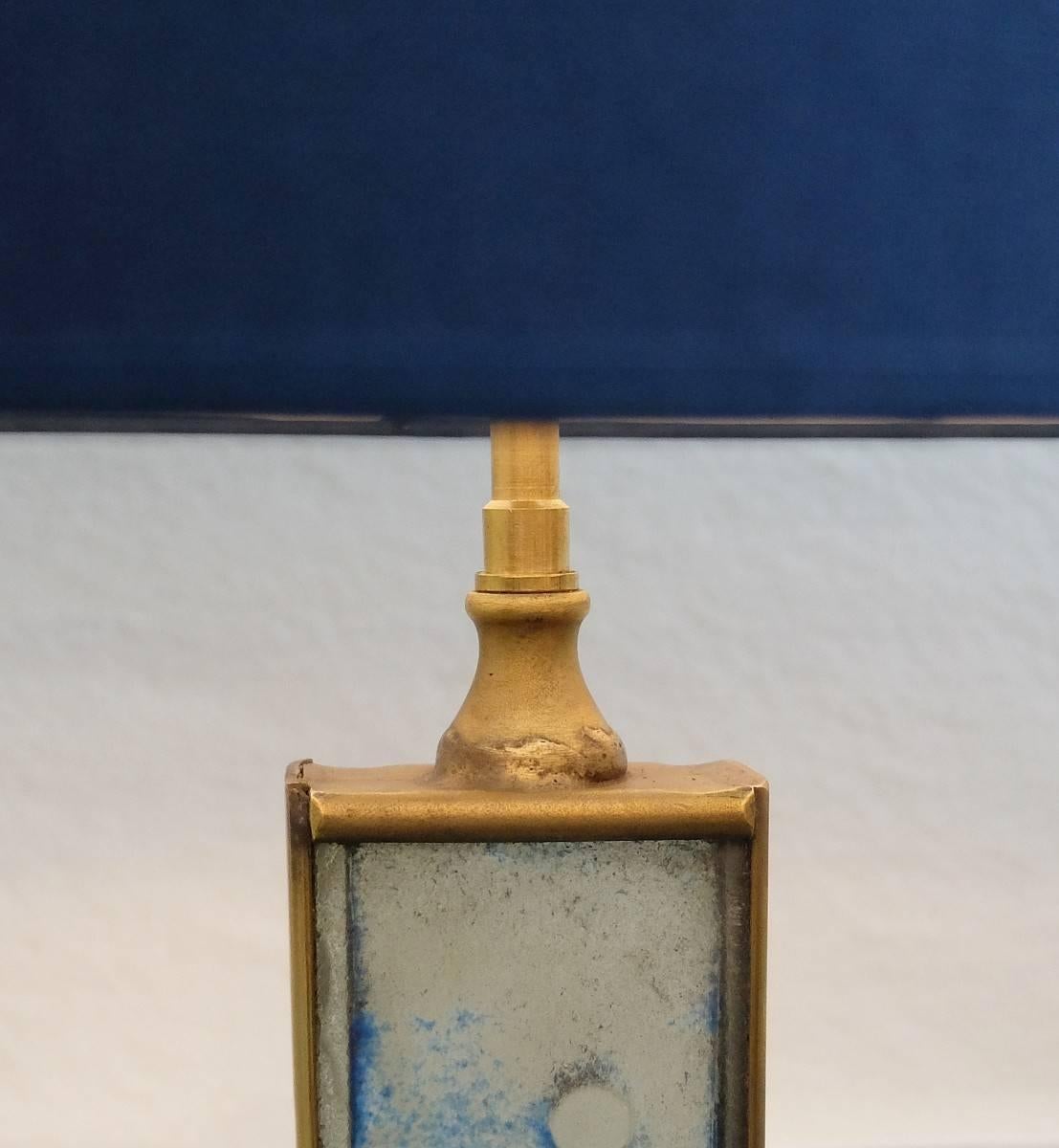 Brass and glass Italian floor lamp, circa 1950s.