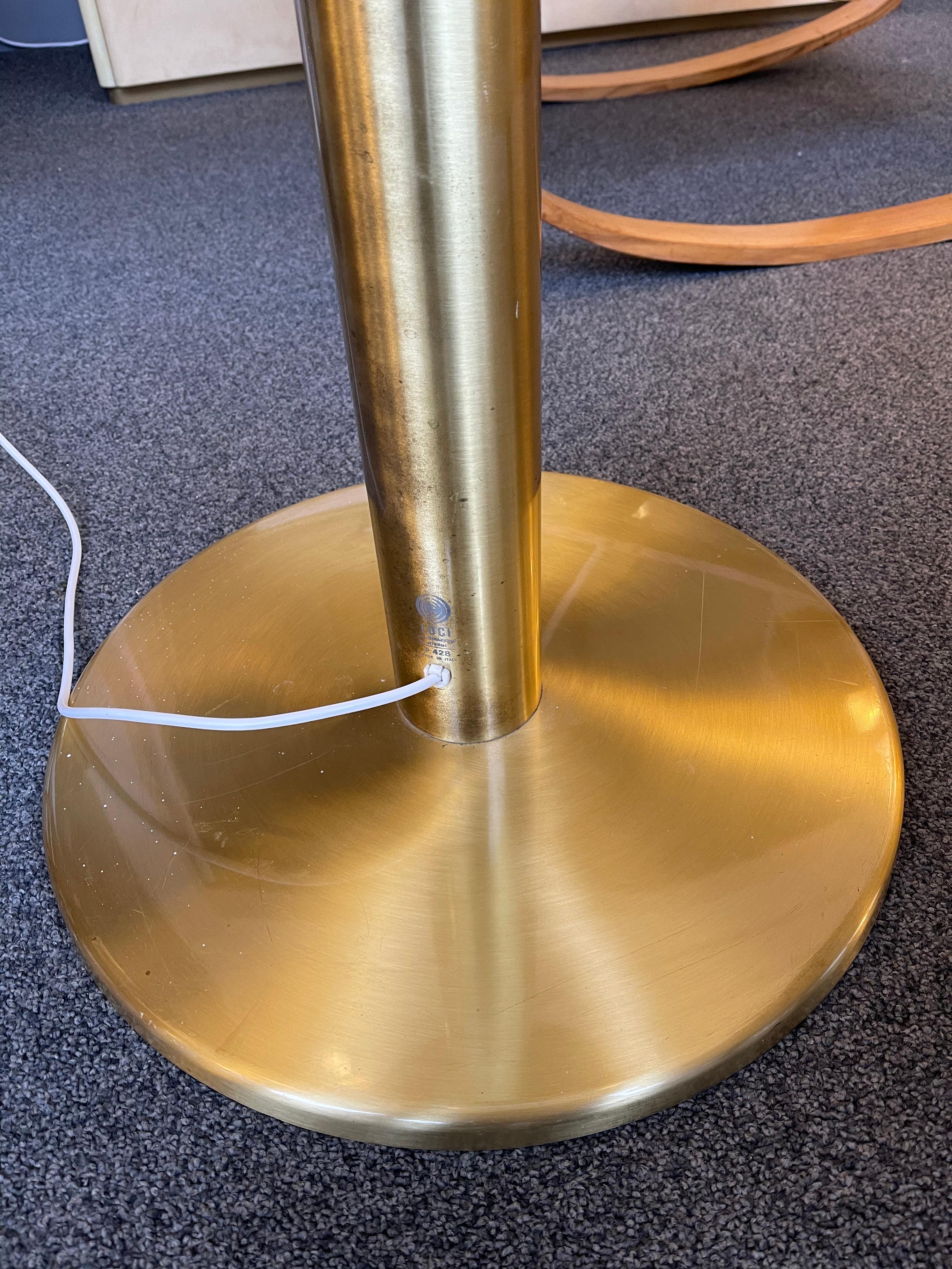 Late 20th Century Brass and Glass Floor Lamp P428 by Pia Guidetti Crippa for Luci, Italy, 1970s For Sale
