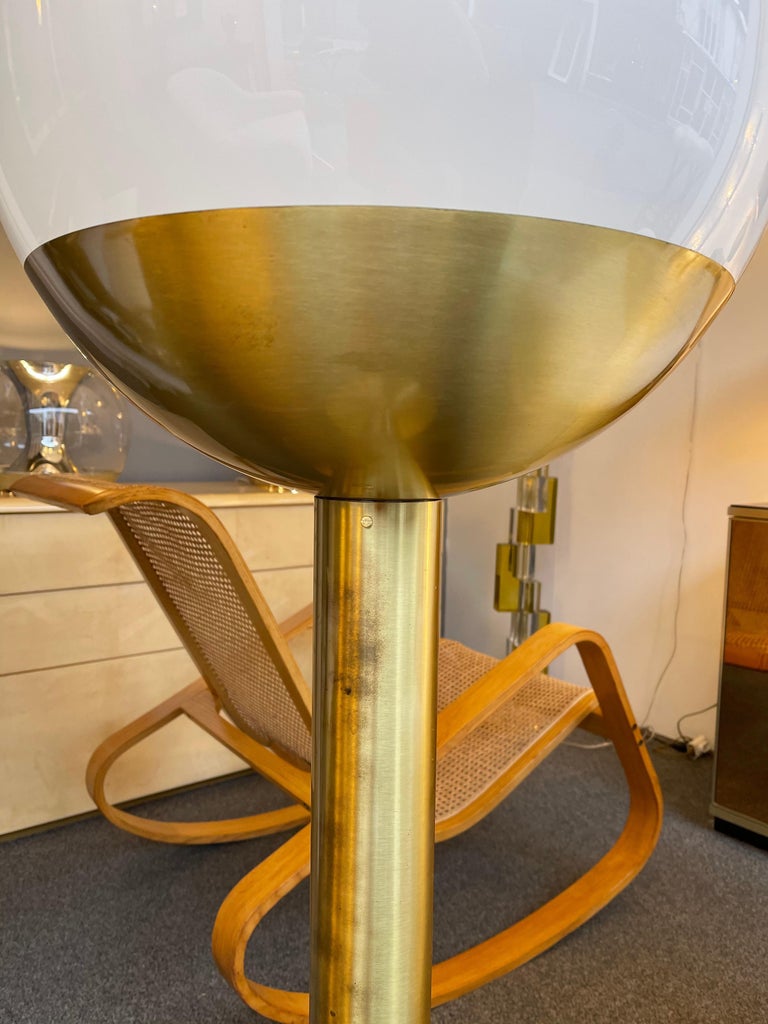 Brass and Glass Floor Lamp P428 by Pia Guidetti Crippa for Luci, Italy, 1970s For Sale 1