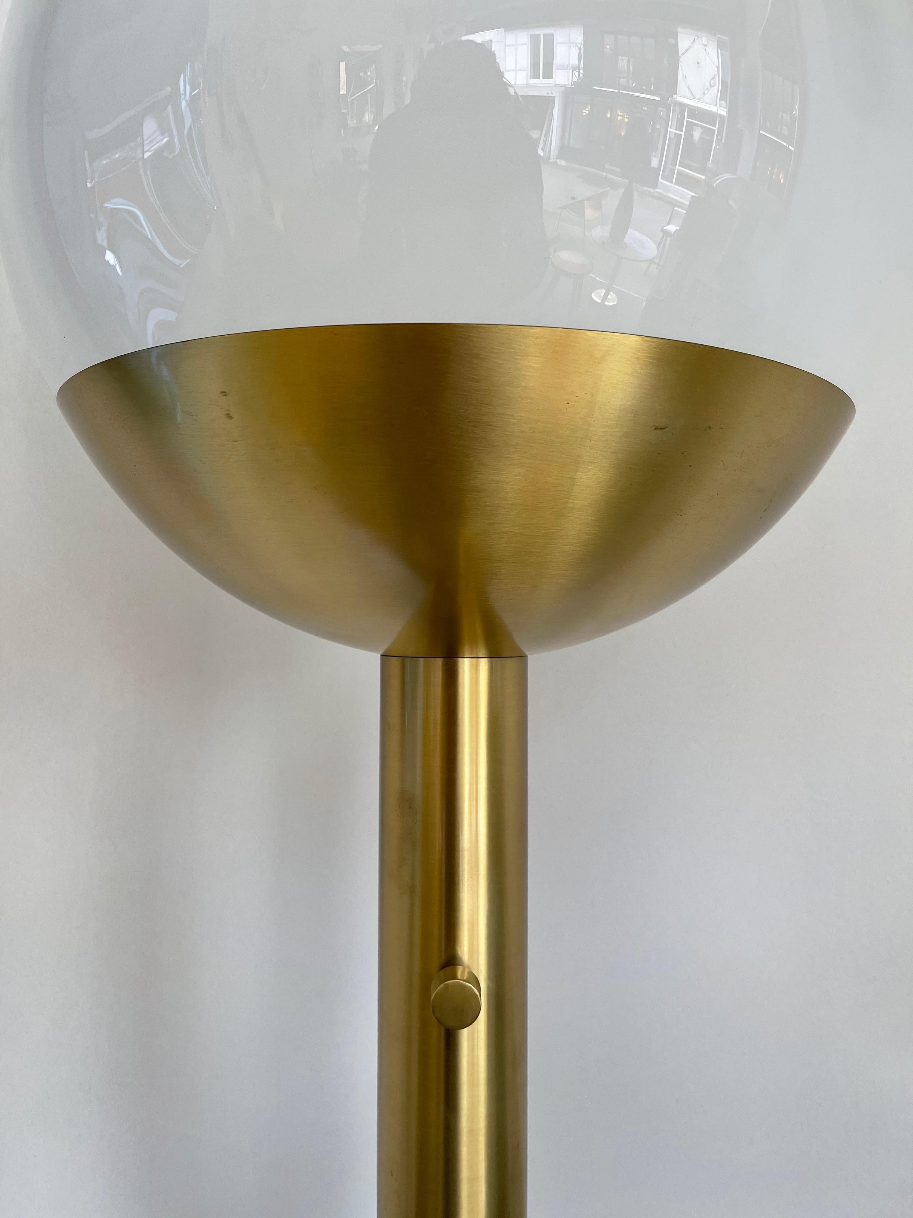 Brass and Glass Floor Lamp P428 by Pia Guidetti Crippa for Luci, Italy, 1970s 2