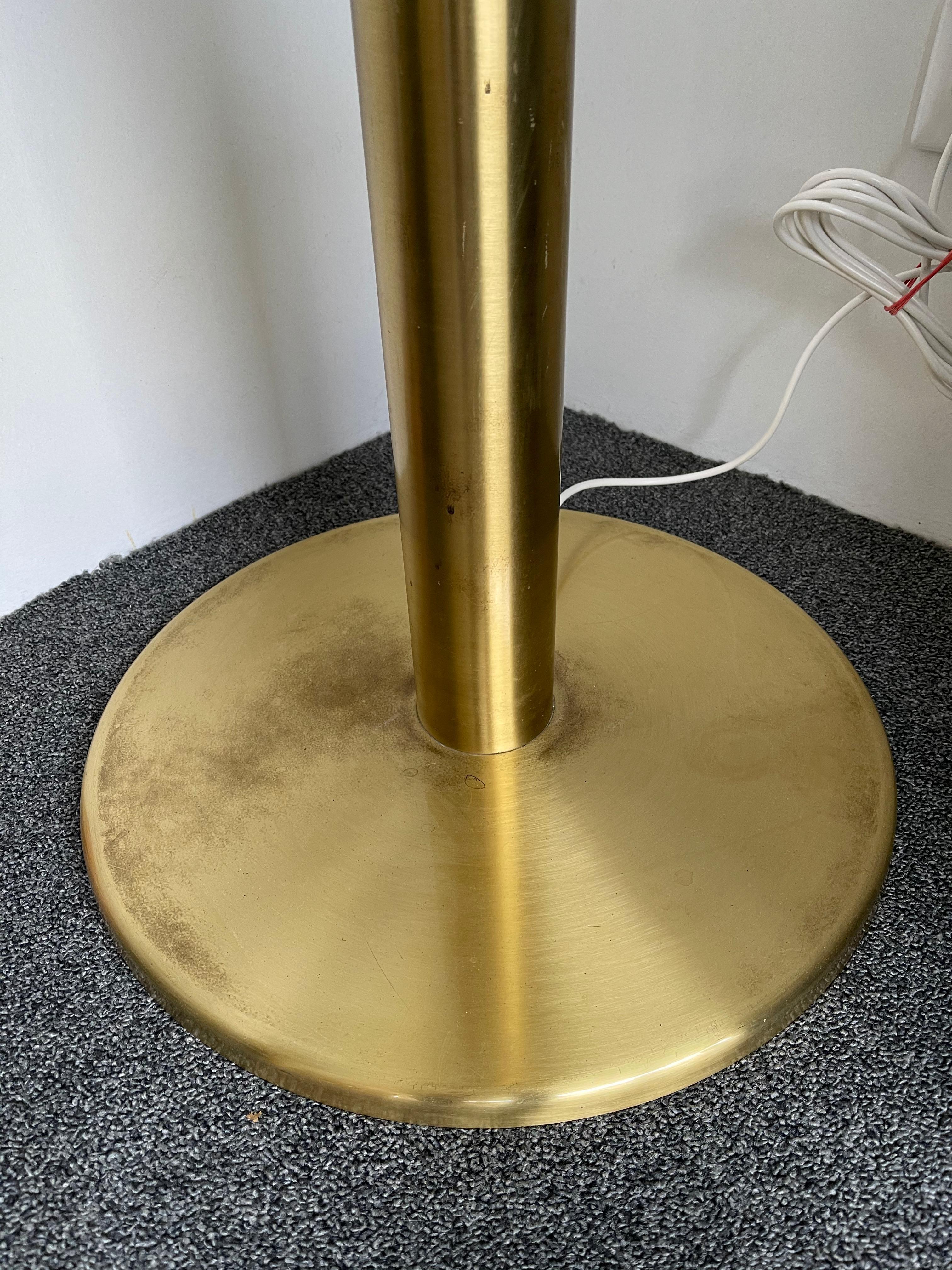 Brass and Glass Floor Lamp P428 by Pia Guidetti Crippa for Luci, Italy, 1970s 3