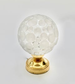 Brass and Glass Globe Table Lamp, Germany, 1970s