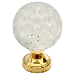 Brass and Glass Globe Table Lamp, Germany, 1970s