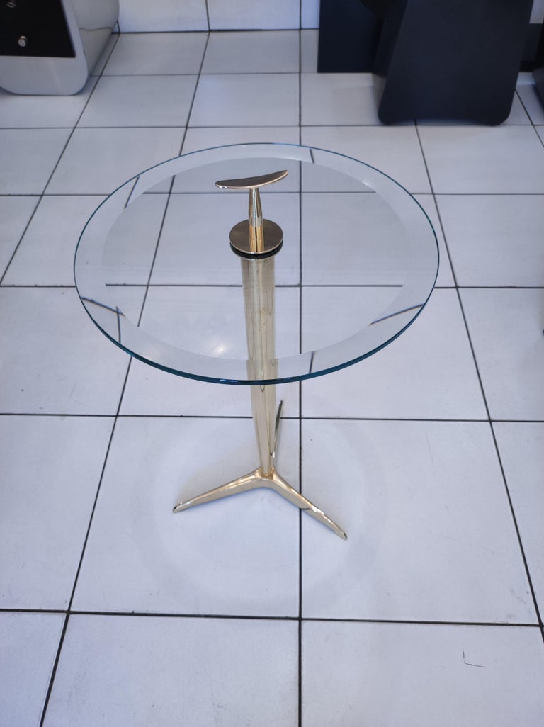 Brass and Glass Gueridon For Sale 7