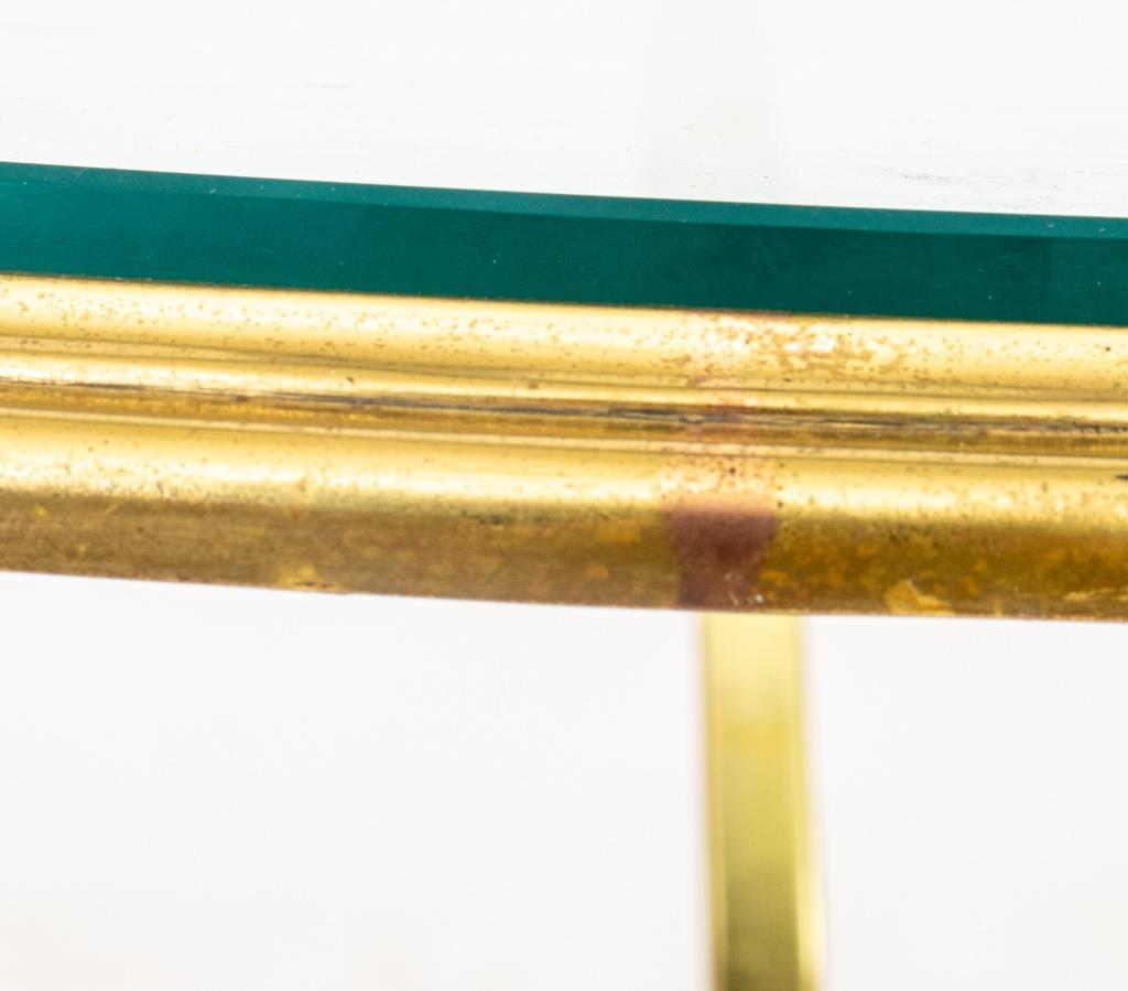 Brass and Glass Gueridon Side Table For Sale 1