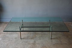 Brass and Glass H Base Coffee Table by Gerald McCabe, circa 1960