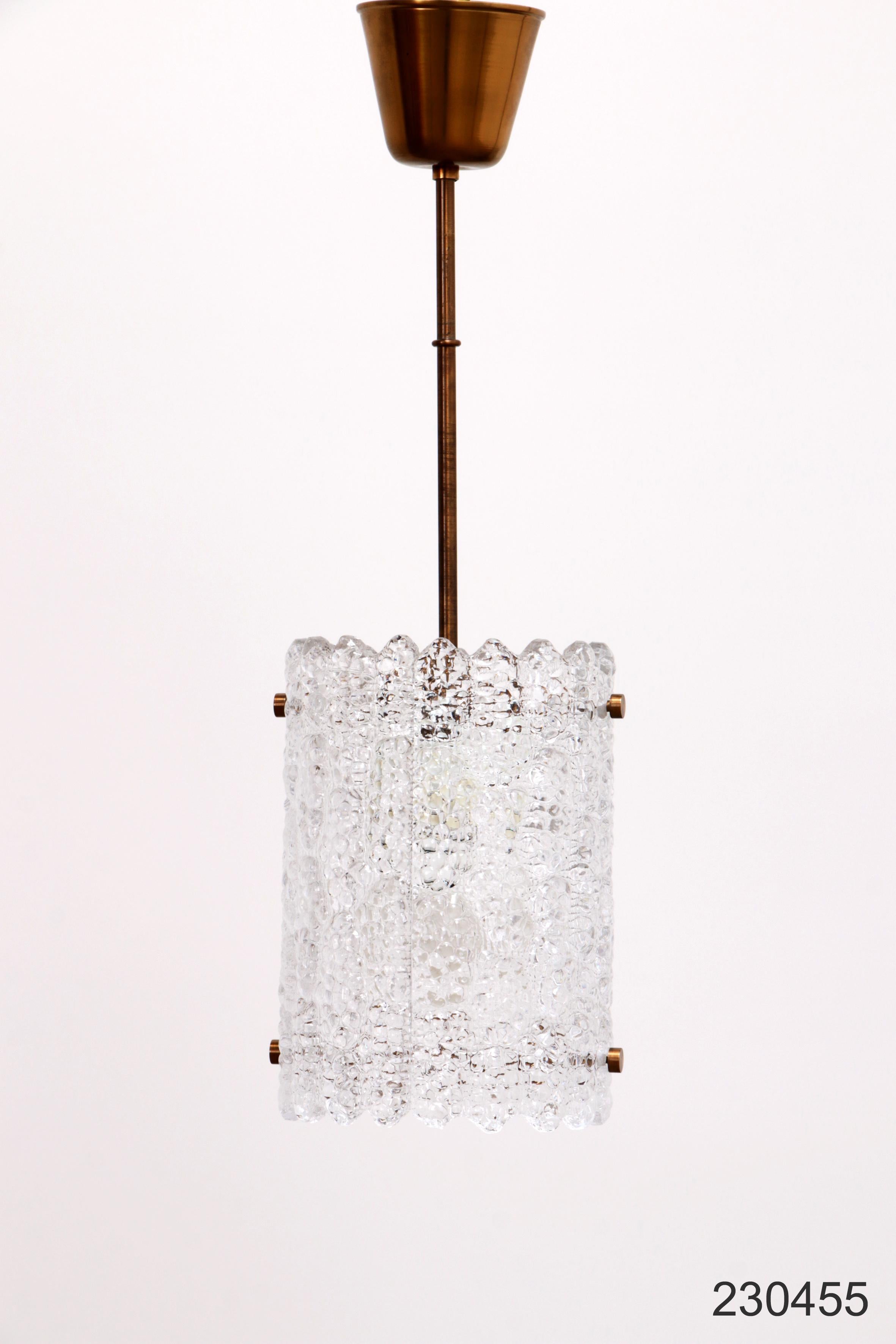 Brass and glass hanging lamp by Carl Fagerlund for Orrefors, Sweden For Sale 8