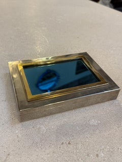 Brass and Glass Humidor Box with Wood Interior, 1970s