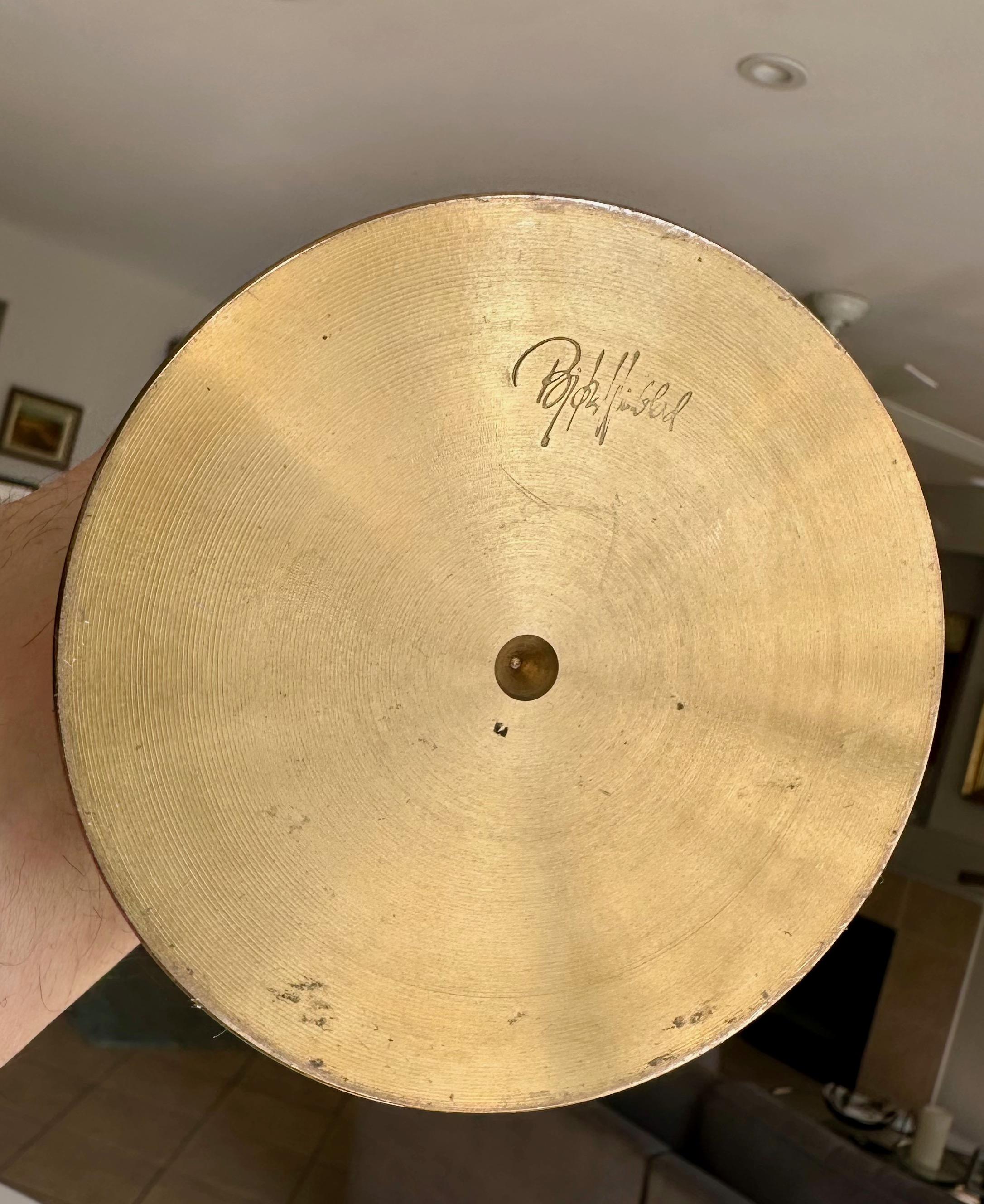 Brass and Glass Hurricane Candles Holders by Bijørn Wiinblad For Sale 12