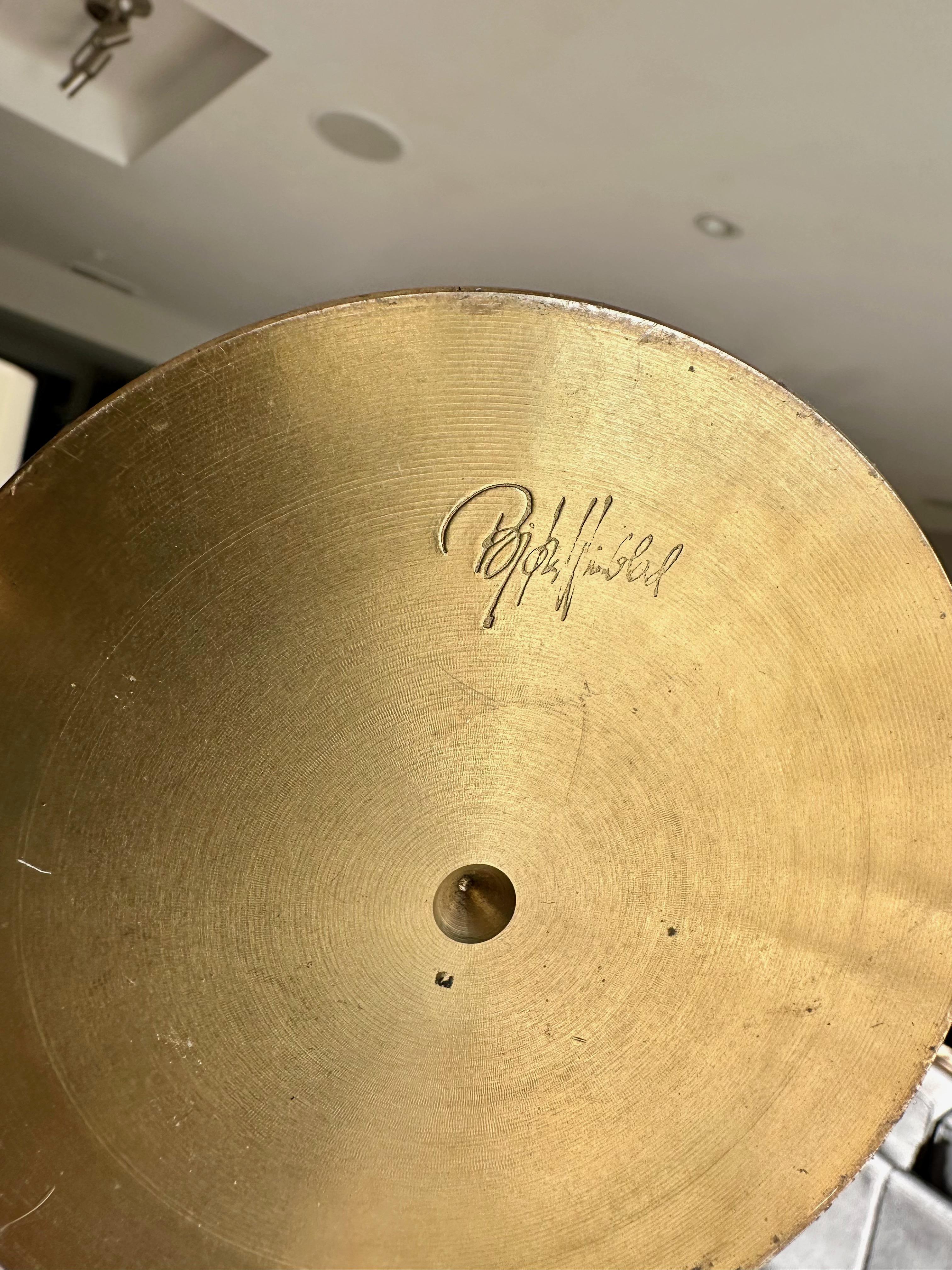 Brass and Glass Hurricane Candles Holders by Bijørn Wiinblad For Sale 13