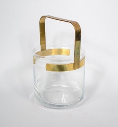 Italian Brass and Glass Ice Bucket