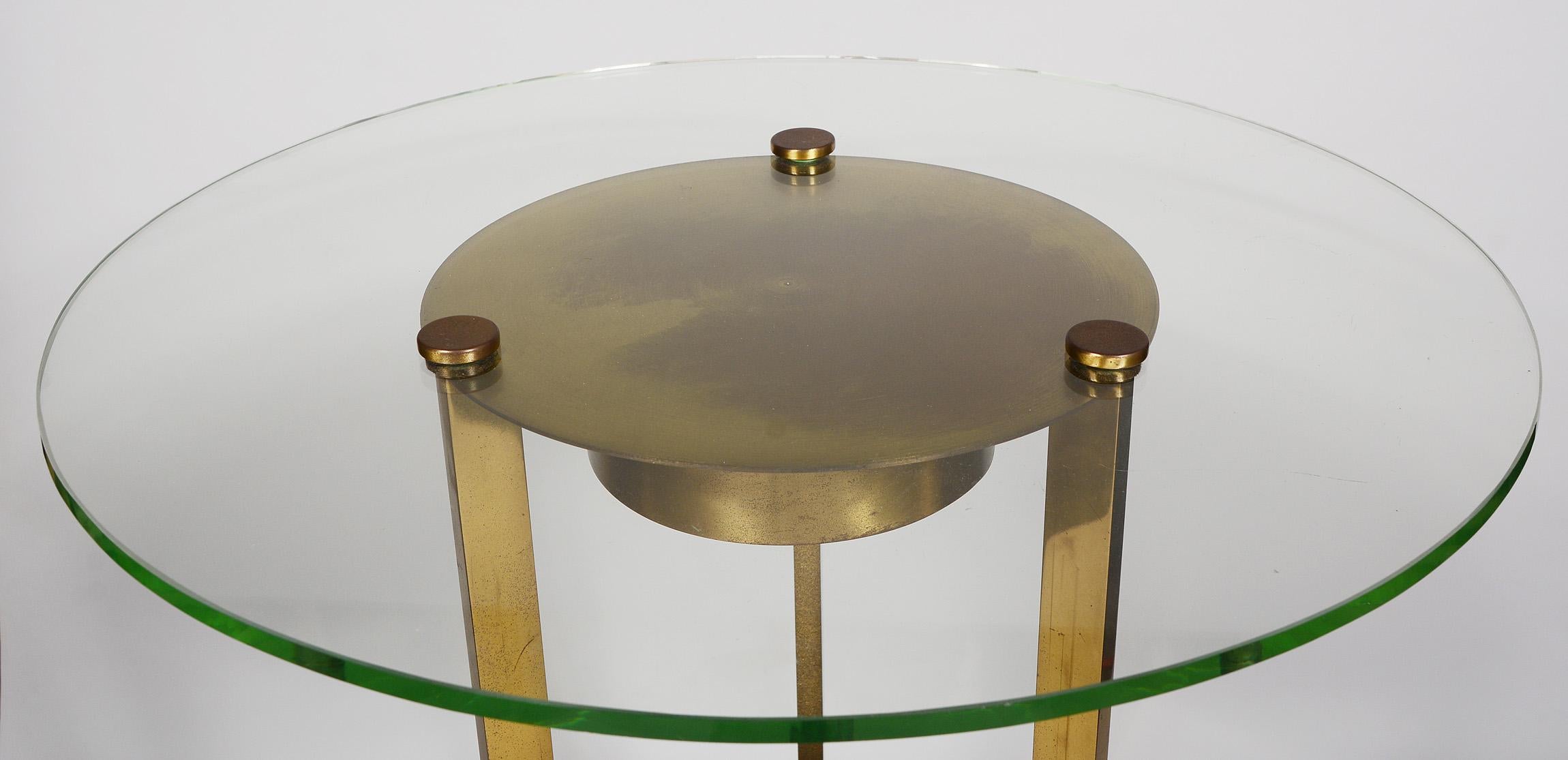Brass and Glass Illuminated Art Deco Side Table Attributed to Dorothy Thorpe For Sale 4