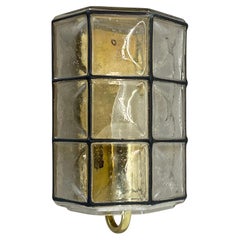 Brass and glass "Iron Rings" Wall Light by Glashütte Limburg, Germany, 1970s