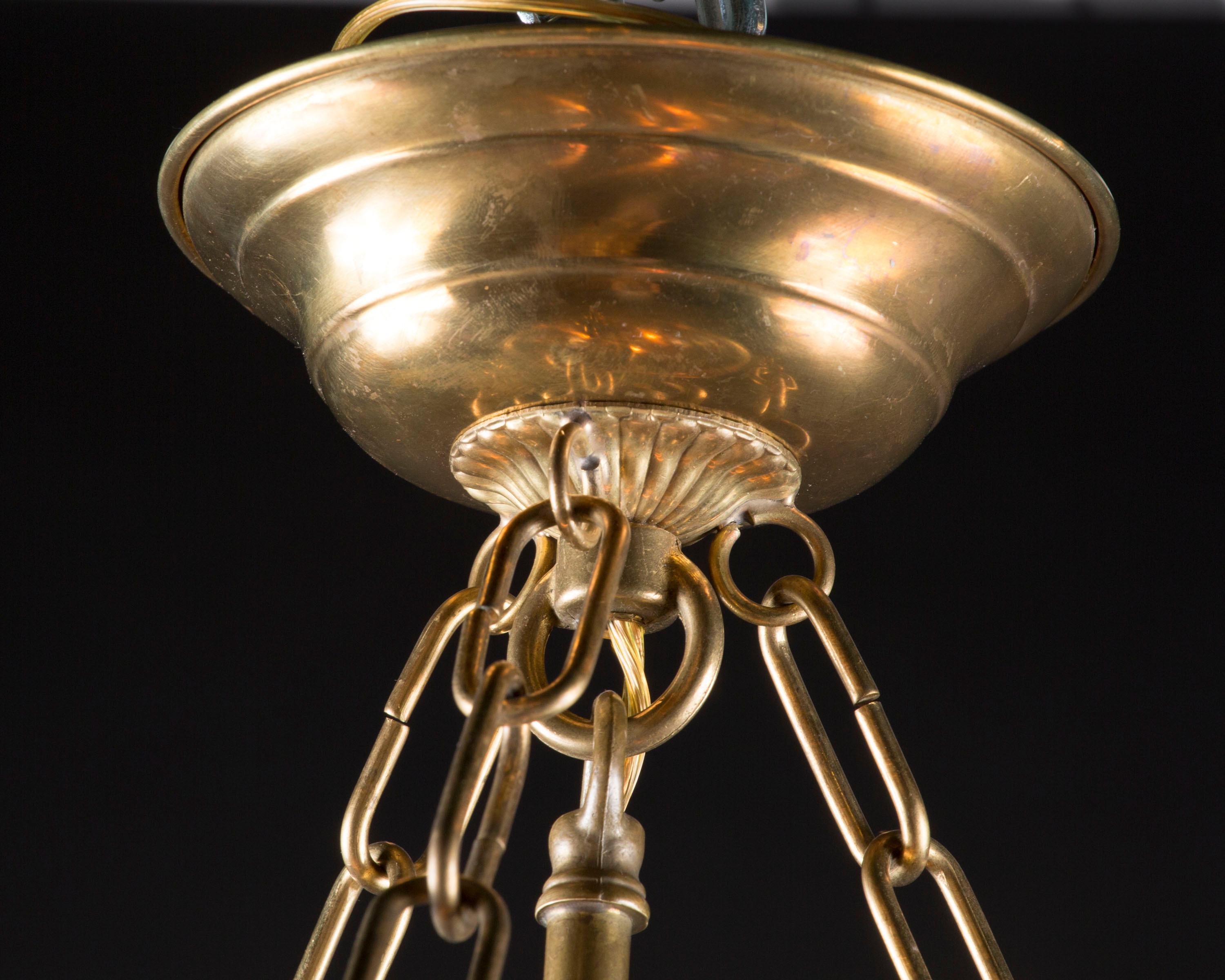 Italienische Glockenlaterne aus Messing und Glas, Mitte des 20. Jahrhunderts  im Angebot 1