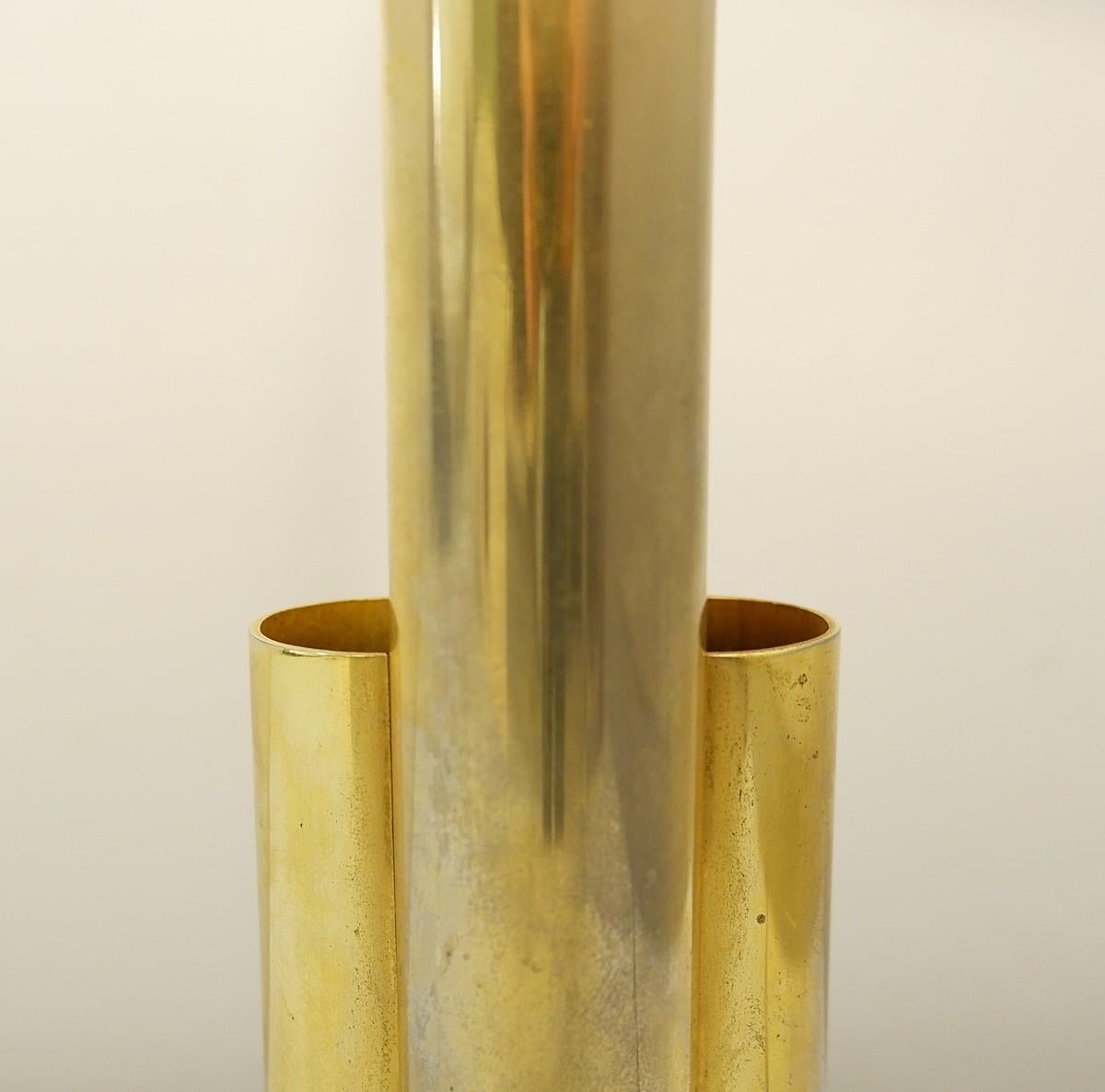Mid-Century Modern Brass and Glass Italian Table Lamp Attributed to Fontana Arte