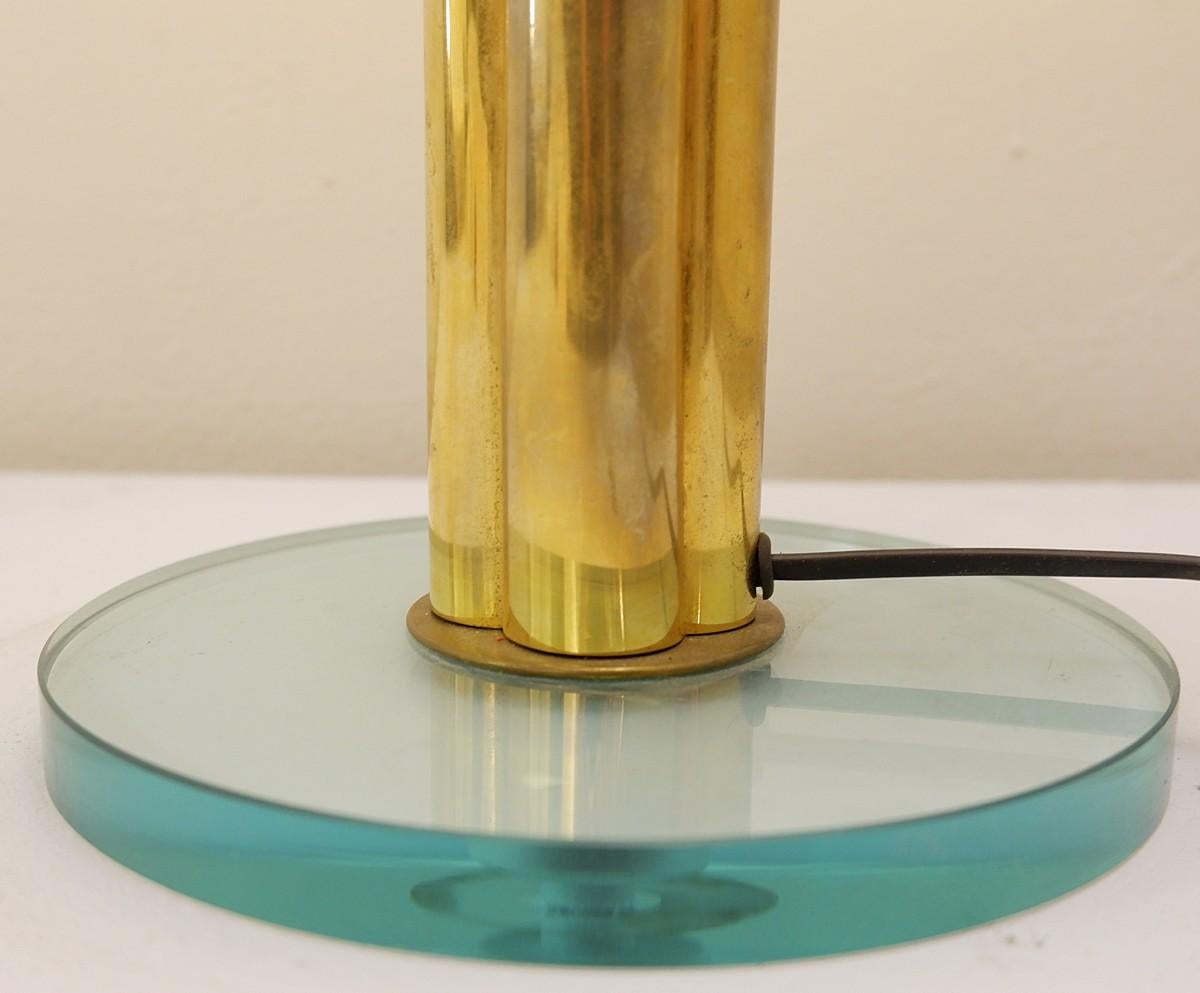 Brass and Glass Italian Table Lamp Attributed to Fontana Arte In Good Condition In Brussels, BE