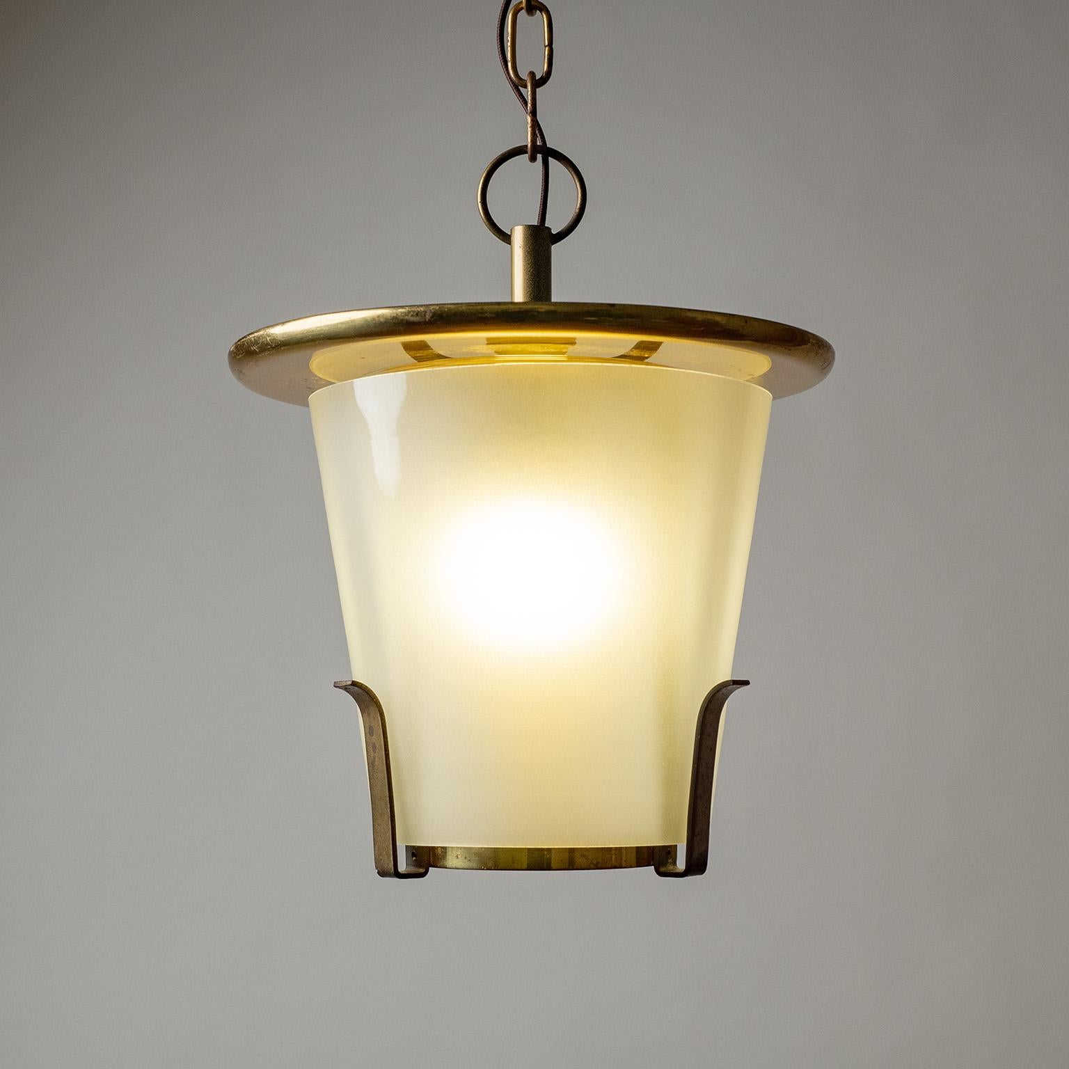 Brass and Glass Lantern, 1930s 3