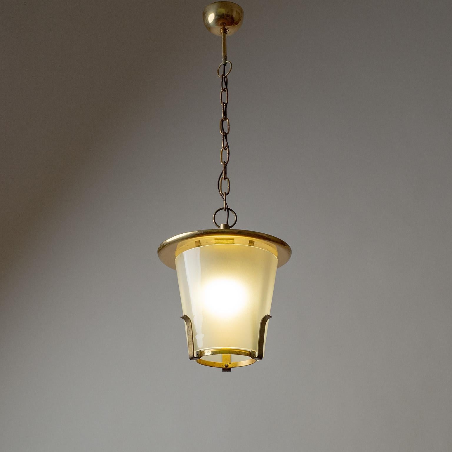 Brass and Glass Lantern, 1930s 4