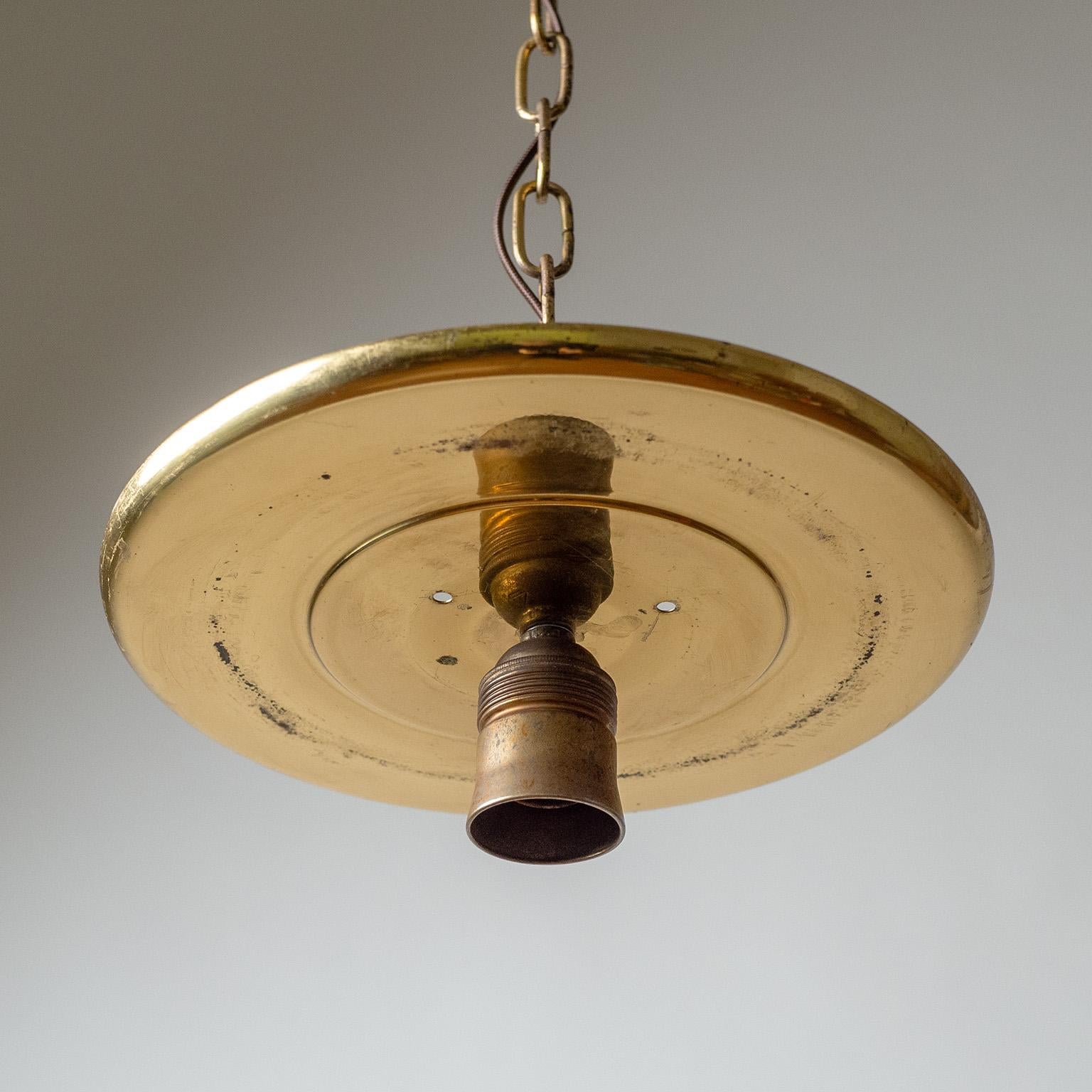 Mid-20th Century Brass and Glass Lantern, 1930s