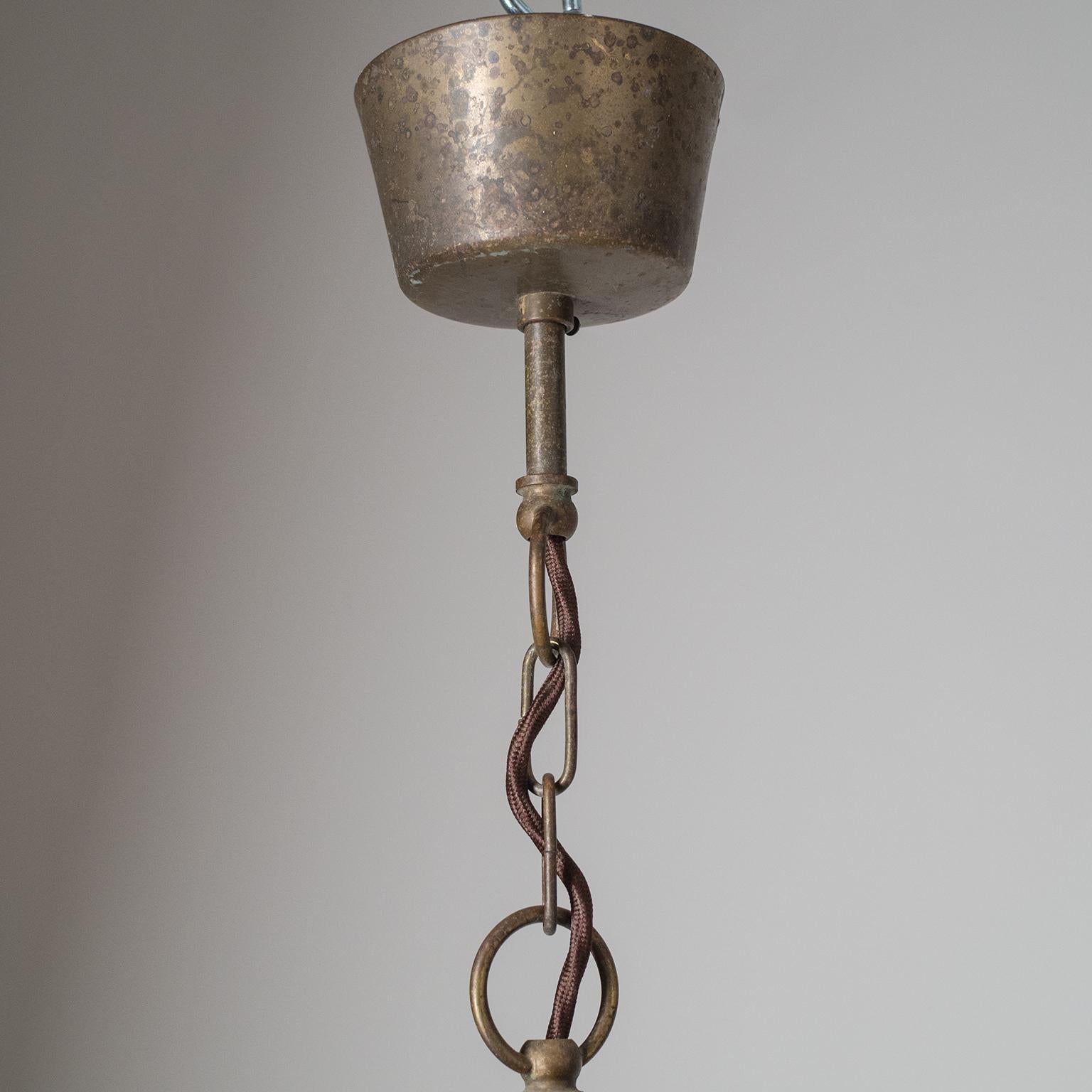 Brass and Glass Lantern, circa 1940 In Good Condition In Vienna, AT