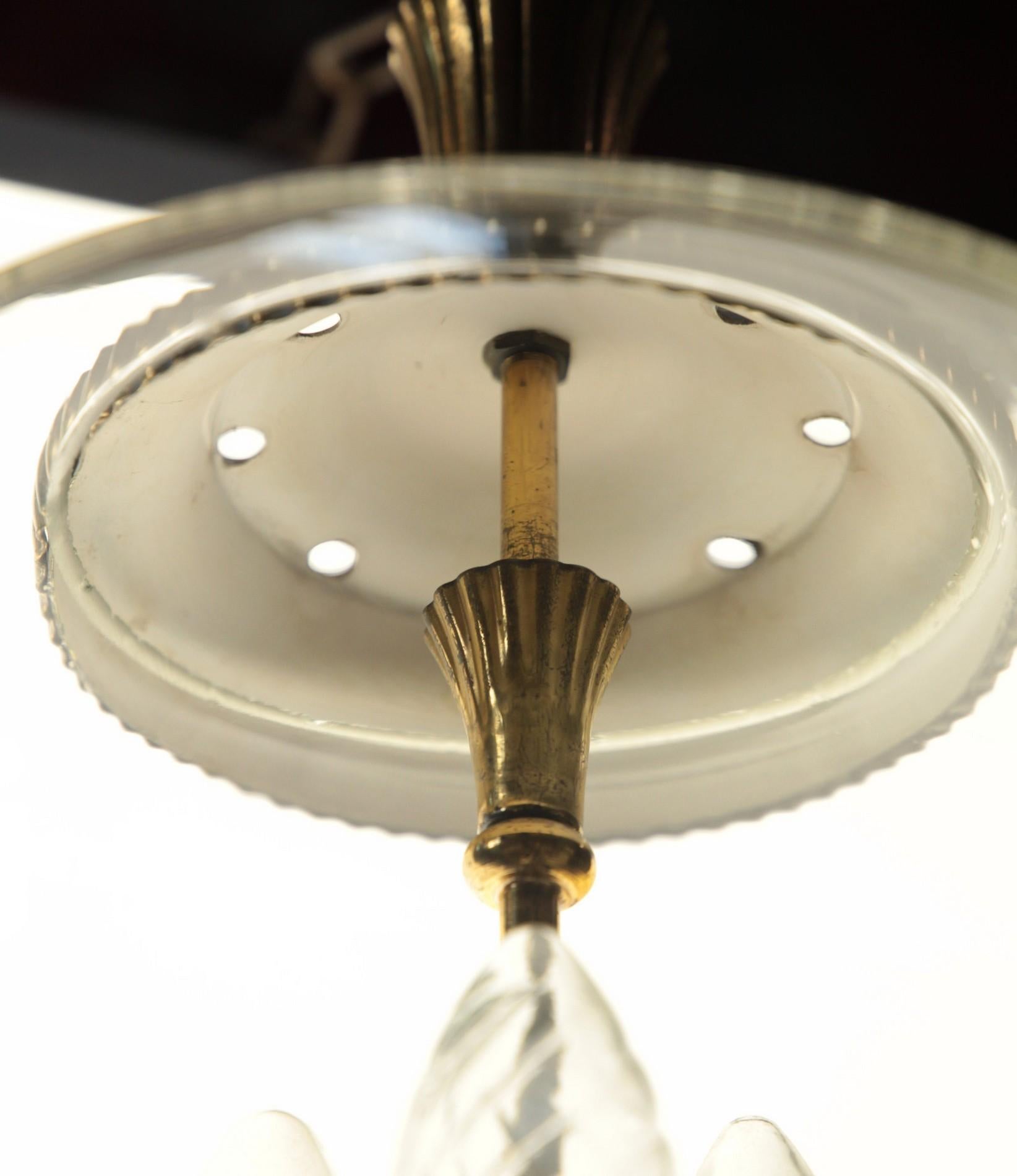 Brass and Glass Lantern, Italian, Three-Light 12