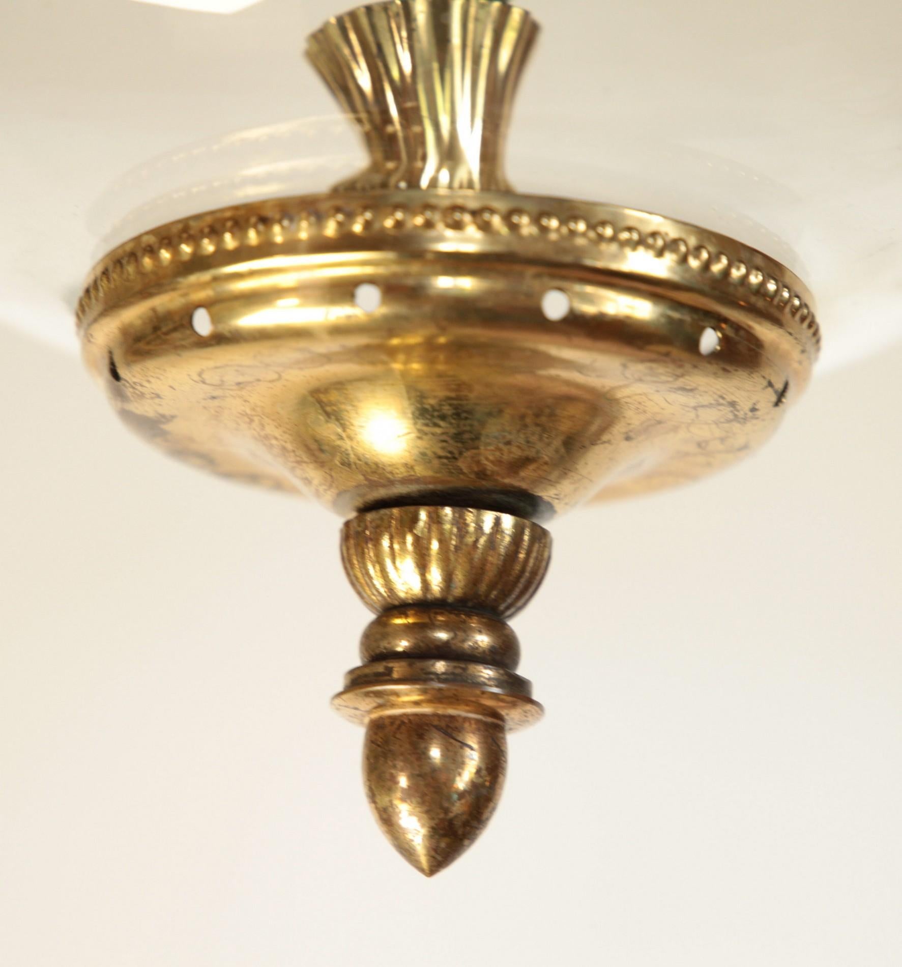 Brass and Glass Lantern, Italian, Three-Light 2