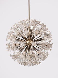Brass and Glass Large Snowflake Chandelier by Emil Stejnar for Rupert Nikoll