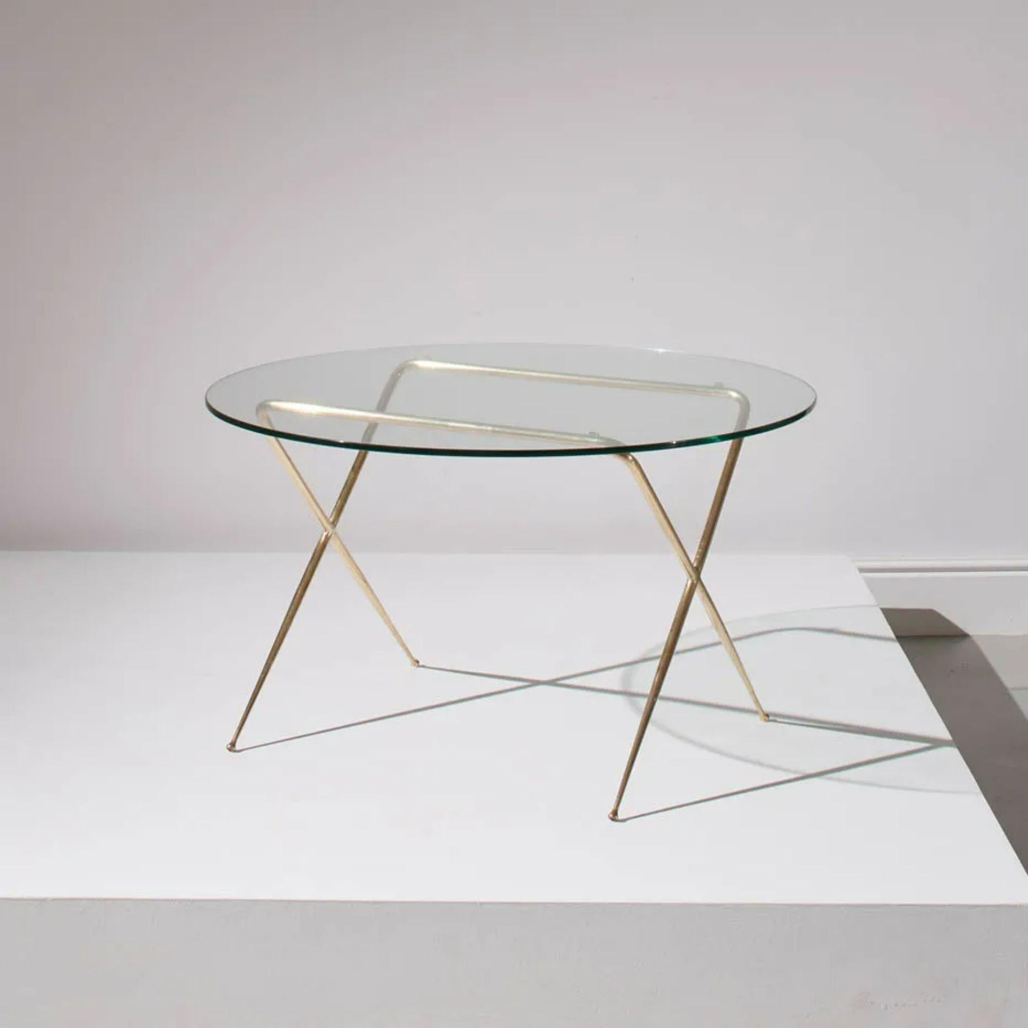 Brass and Glass Low Table by Angelo Lelii In Good Condition For Sale In London, GB