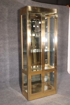 Brass and Glass Mastercraft Vitrine China Cabinet, circa 1970s