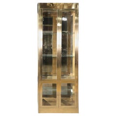 Brass and Glass Mastercraft Vitrine China Cabinet, circa 1970s