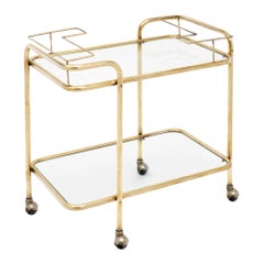Brass and Glass Midcentury Bar Cart Brass and Glass Midcentury Bar Cart