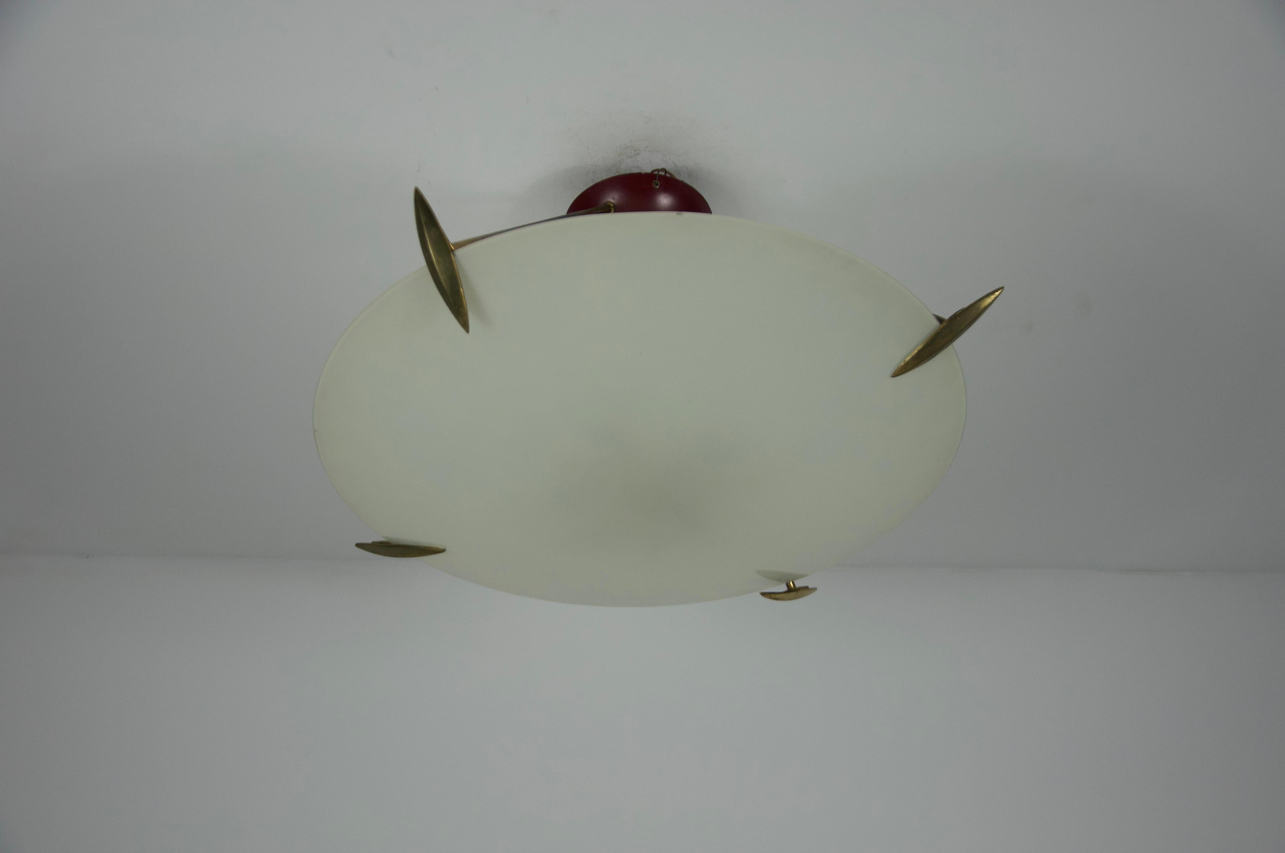 Empotrable de latón y cristal de mediados de siglo, años 60, Italia en venta 3