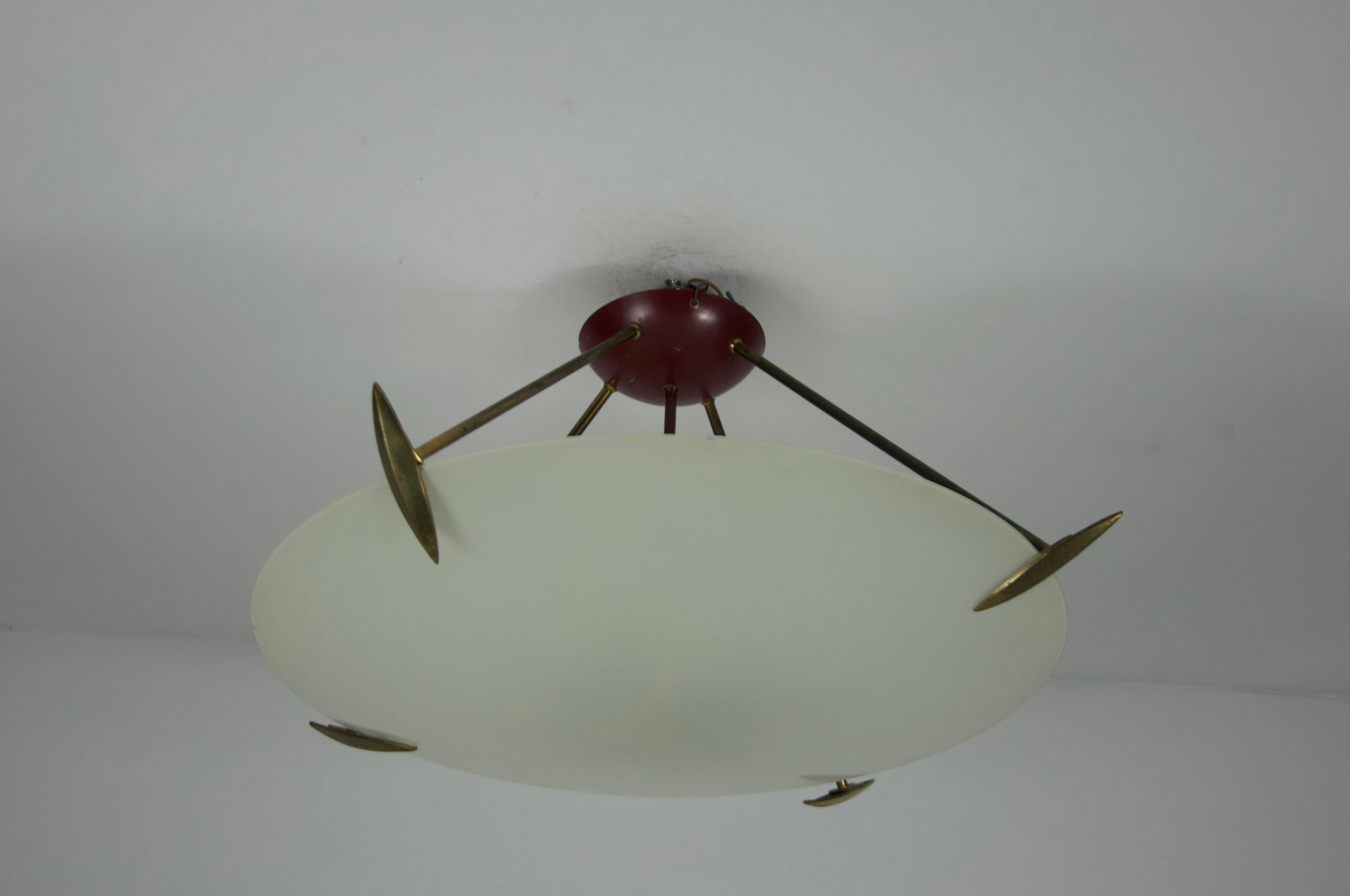 Empotrable de latón y cristal de mediados de siglo, años 60, Italia en venta 4