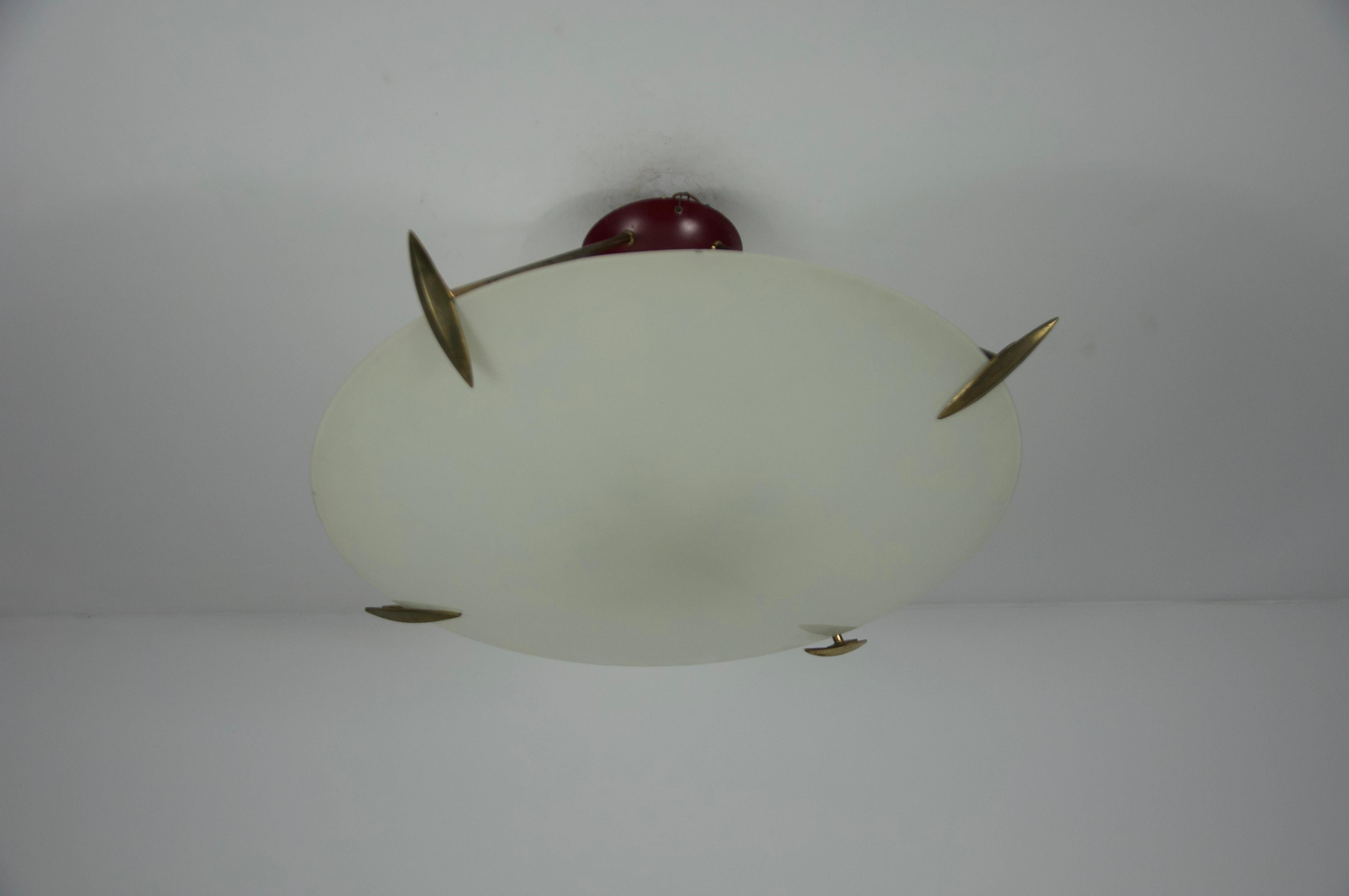 Empotrable de latón y cristal de mediados de siglo, años 60, Italia en venta 5