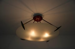 Montatura da incasso di metà secolo in ottone e vetro, anni '60, Italia