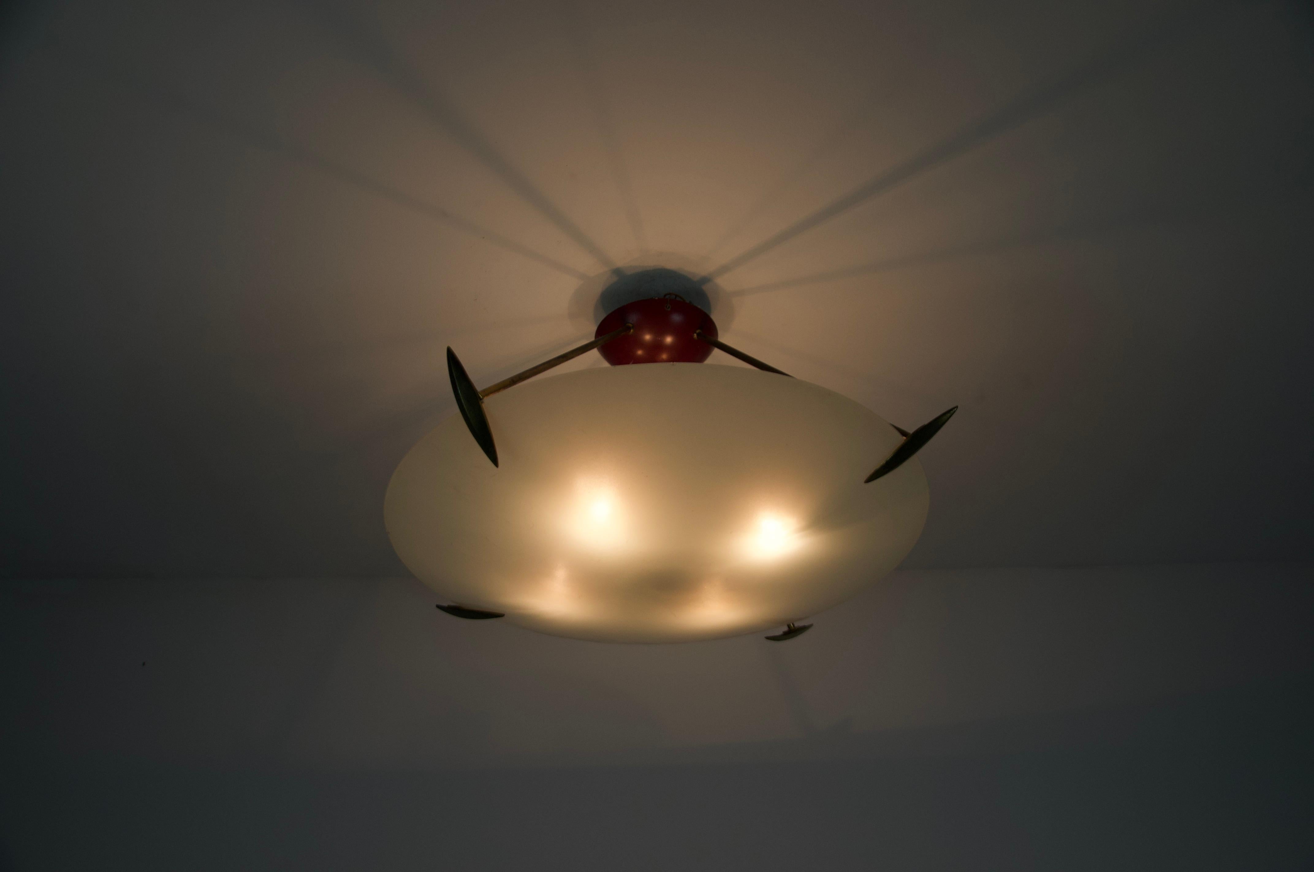 Empotrable de latón y cristal de mediados de siglo, años 60, Italia Italiano en venta