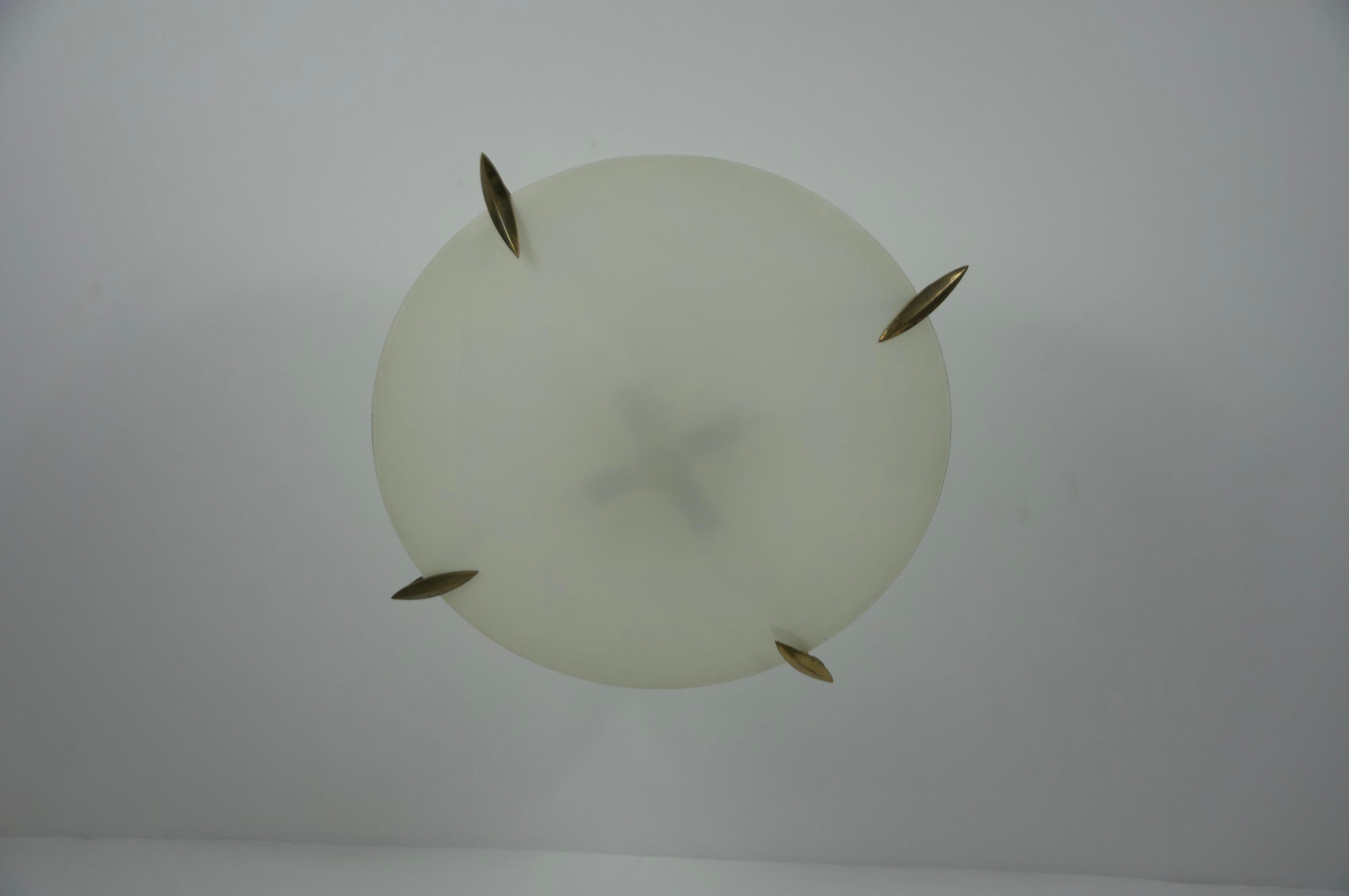 Empotrable de latón y cristal de mediados de siglo, años 60, Italia Latón en venta