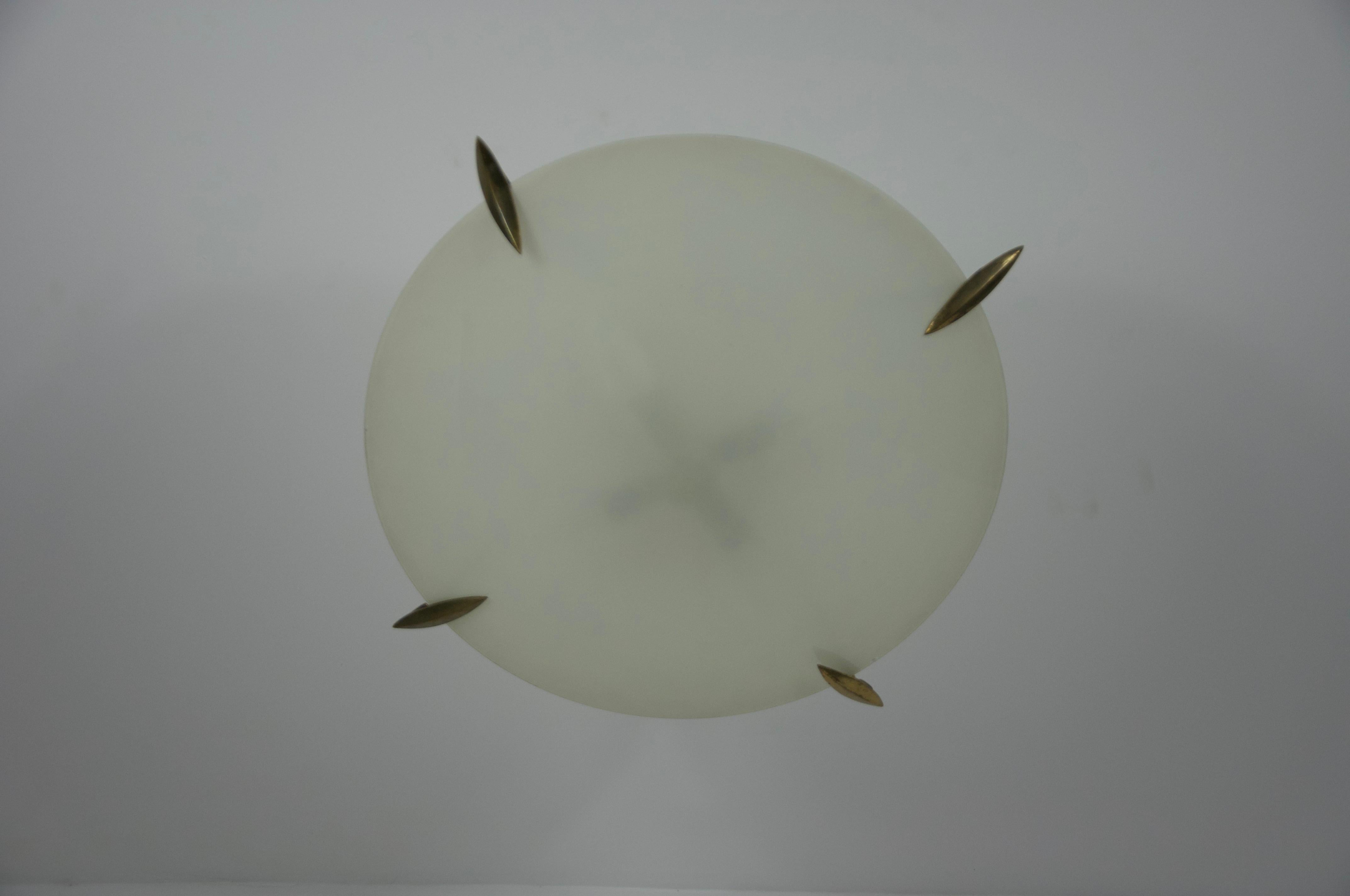 Empotrable de latón y cristal de mediados de siglo, años 60, Italia en venta 1