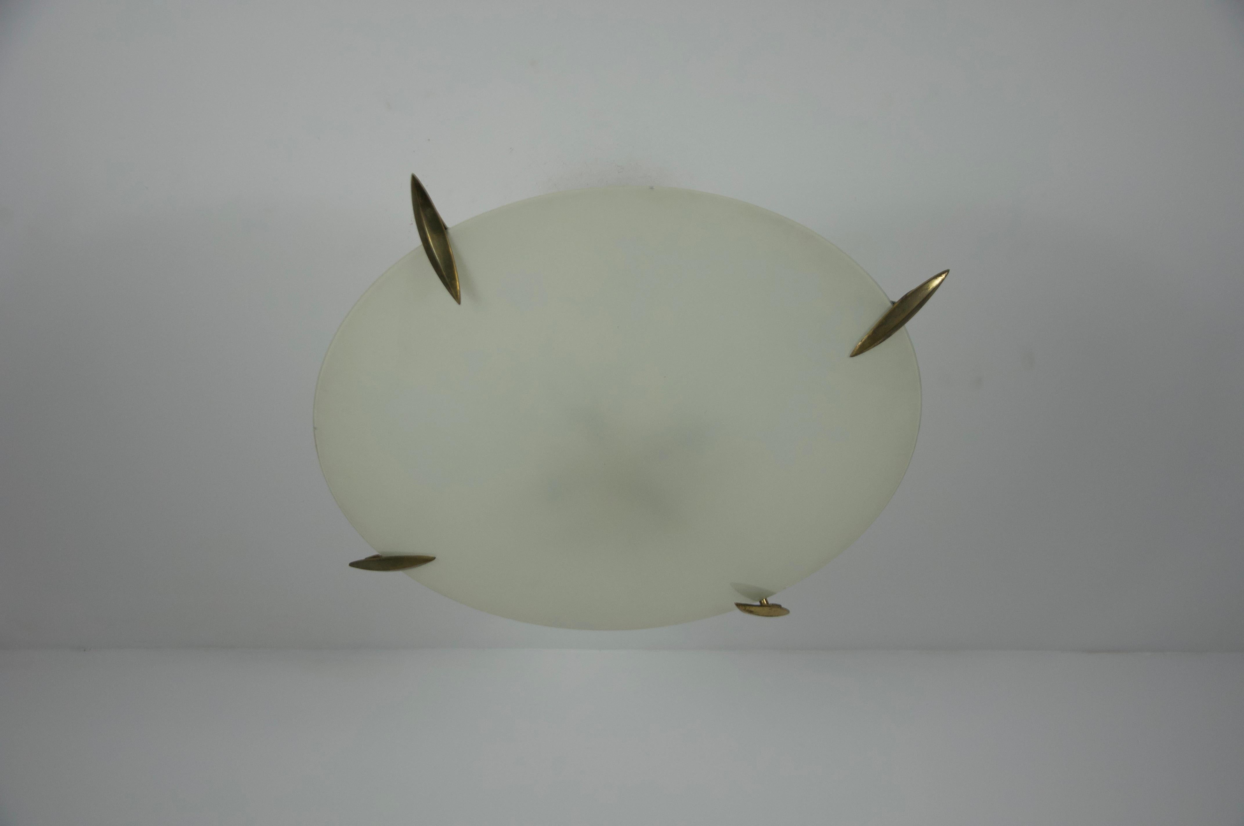 Empotrable de latón y cristal de mediados de siglo, años 60, Italia en venta 2