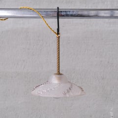 Brass and Glass Mid-Century Pendant Lights (5 Available)