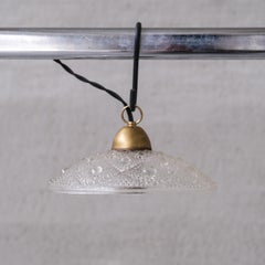 Brass and Glass Mid-Century Pendant Lights (5 Available)