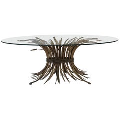Brass and Glass Midcentury Coffee Table in the Style of Coco Chanel