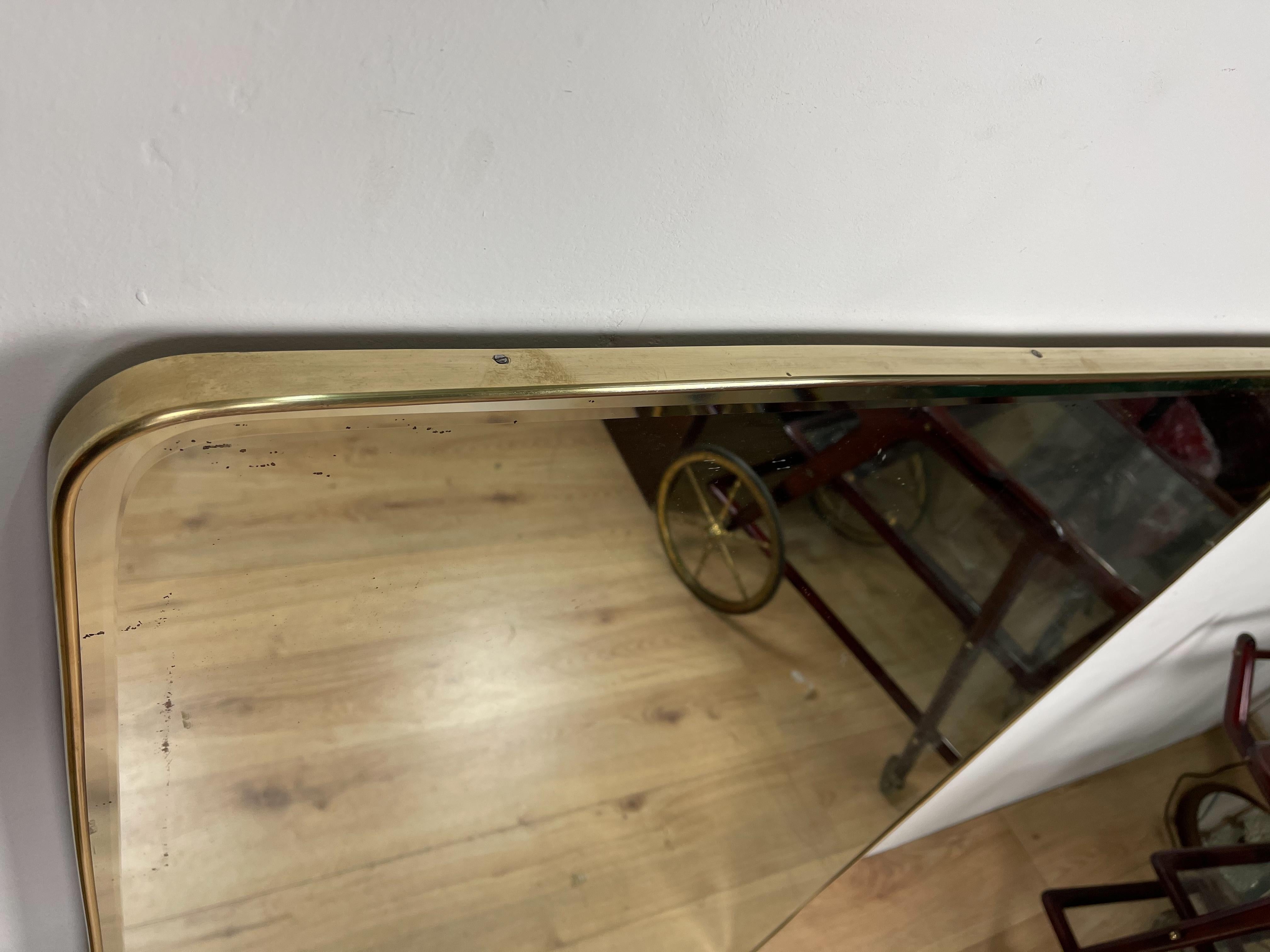Brass and Glass Mirror In Good Condition In Catania, IT