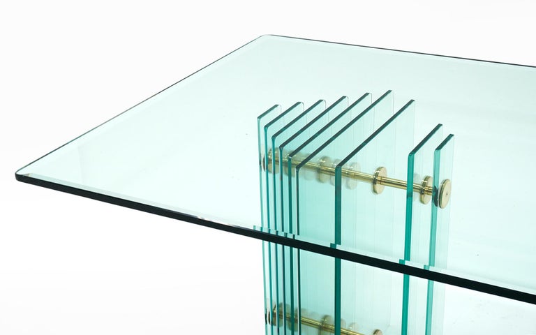 Brass and Glass Pace Collection Dining Table For Sale 1